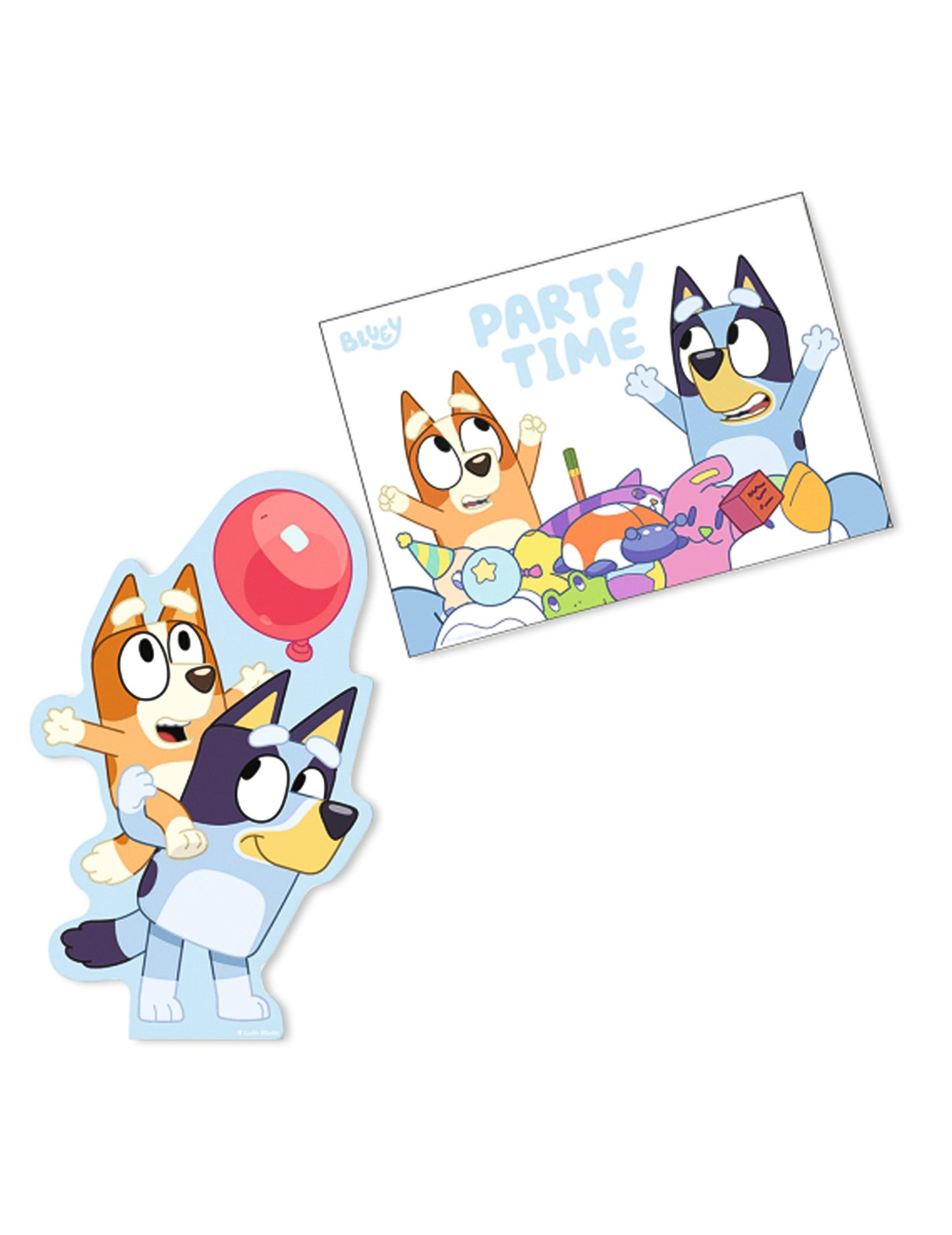 8 modrých pozvánek a obálek