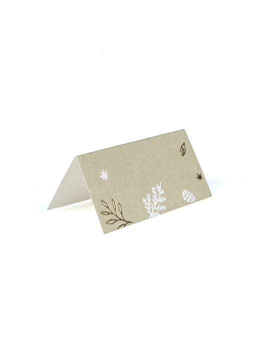 Vue de profil du marque-places Noël botanique pour table