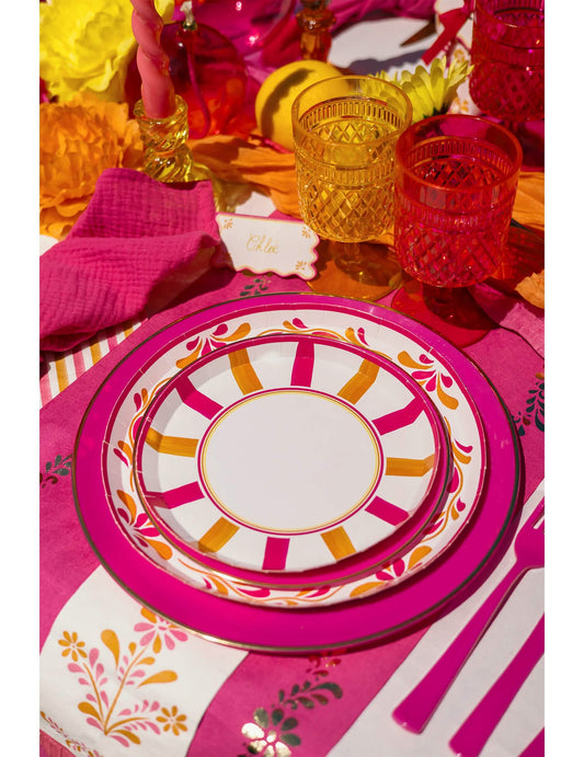 8 malých papírových talířků Pink Limonade 18 cm