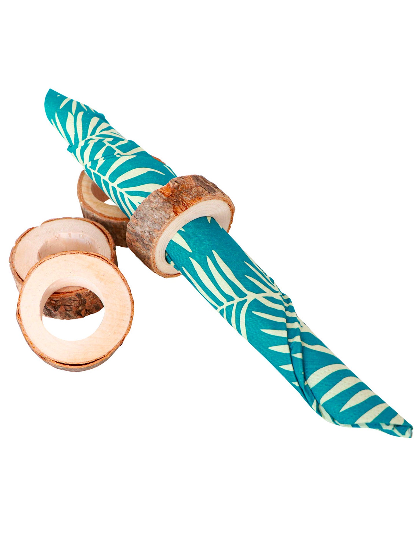 8 dřevěných kroužků na ubrousky 3 x 1,8 cm přirozené pro svatbu