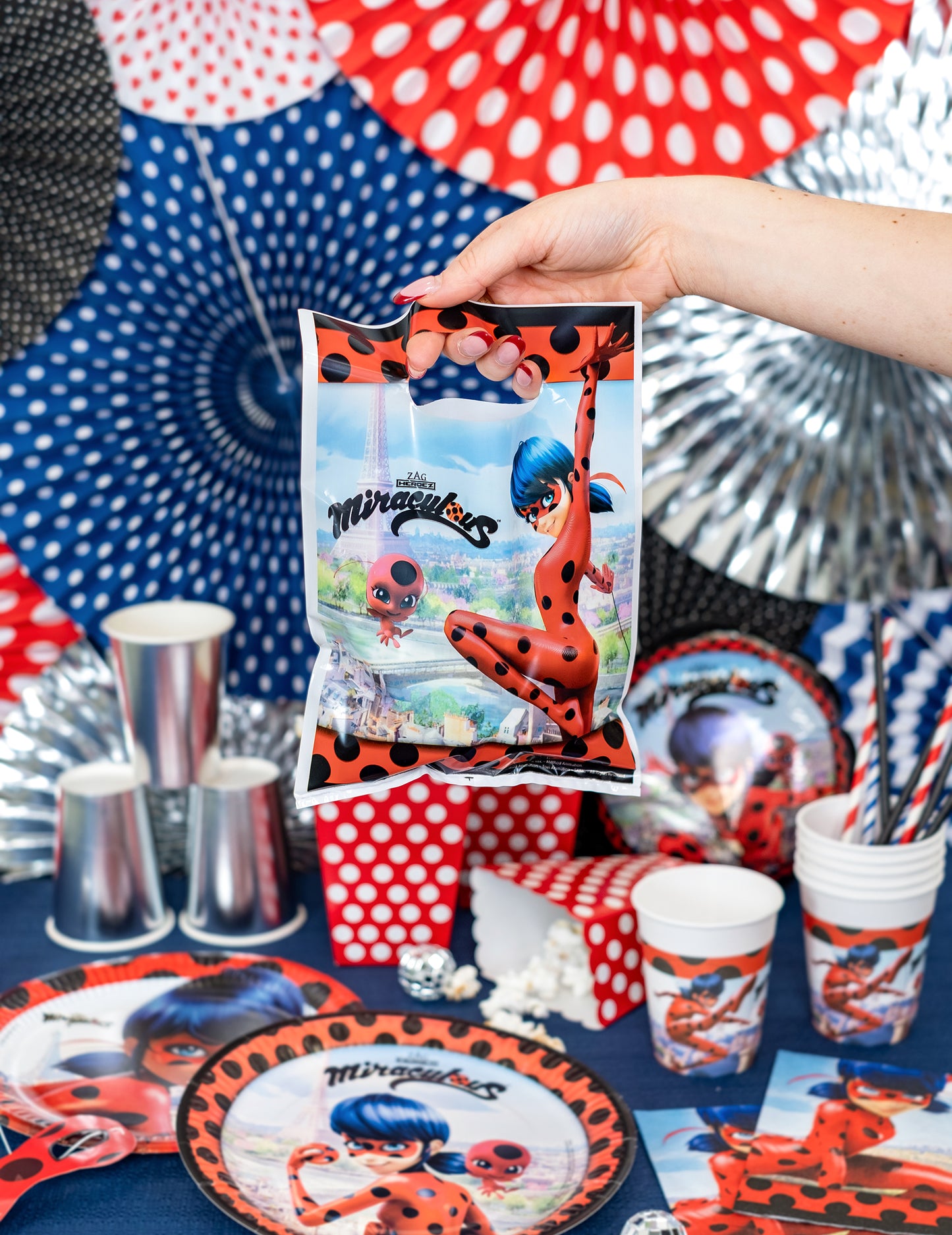 Mise en situation des sacs cadeaux Ladybug