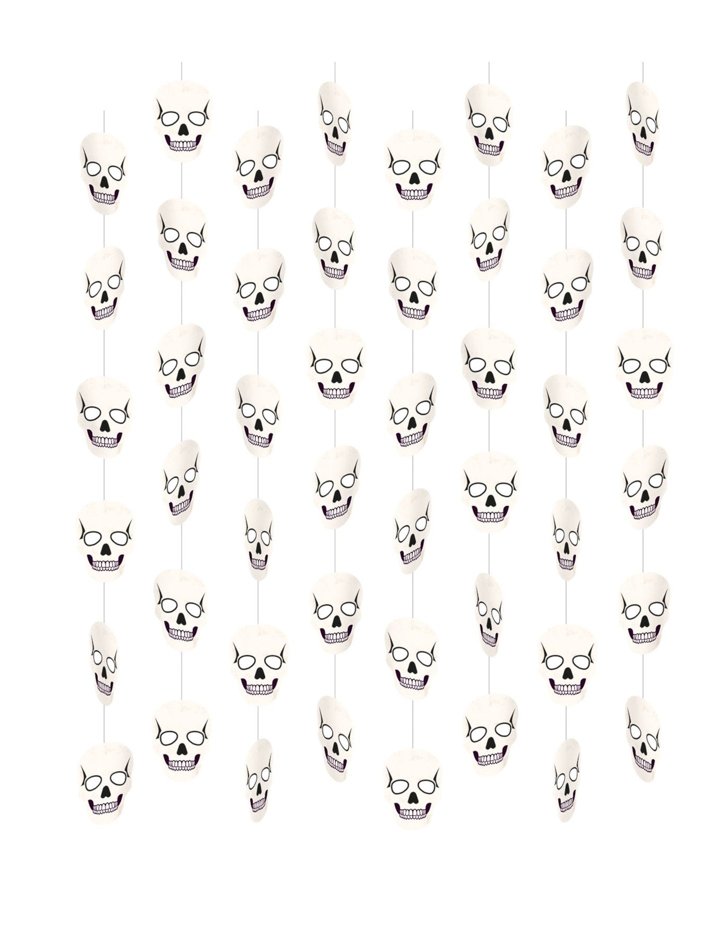 8 drátěných závěsů s kostrou lebky