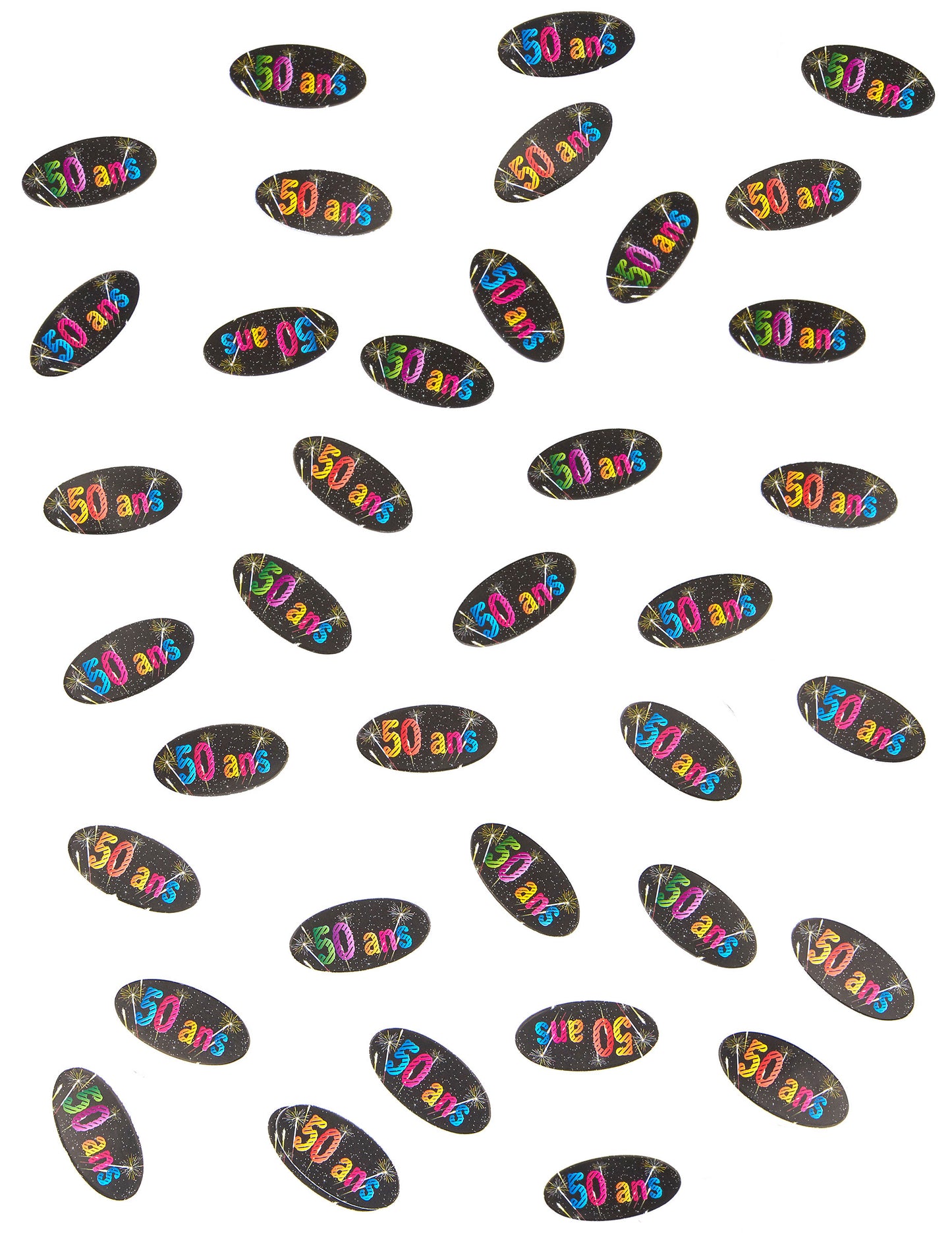 80 papírových konfet na stůl, ohňostroj k 50. výročí, 4 x 2 cm