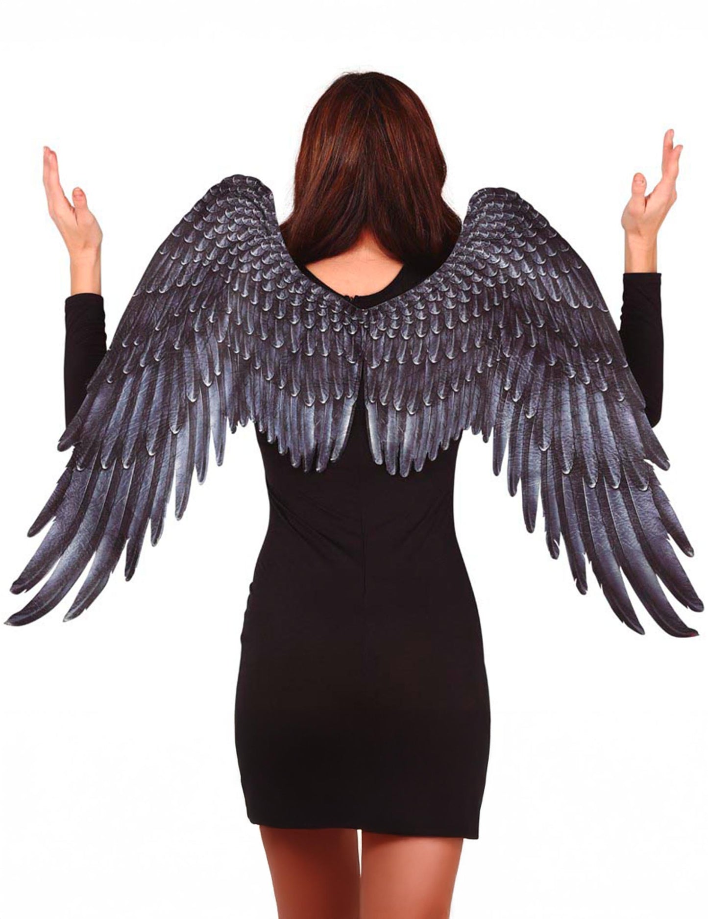 Andělská křídla z černé látky pro dospělé v gotickém stylu