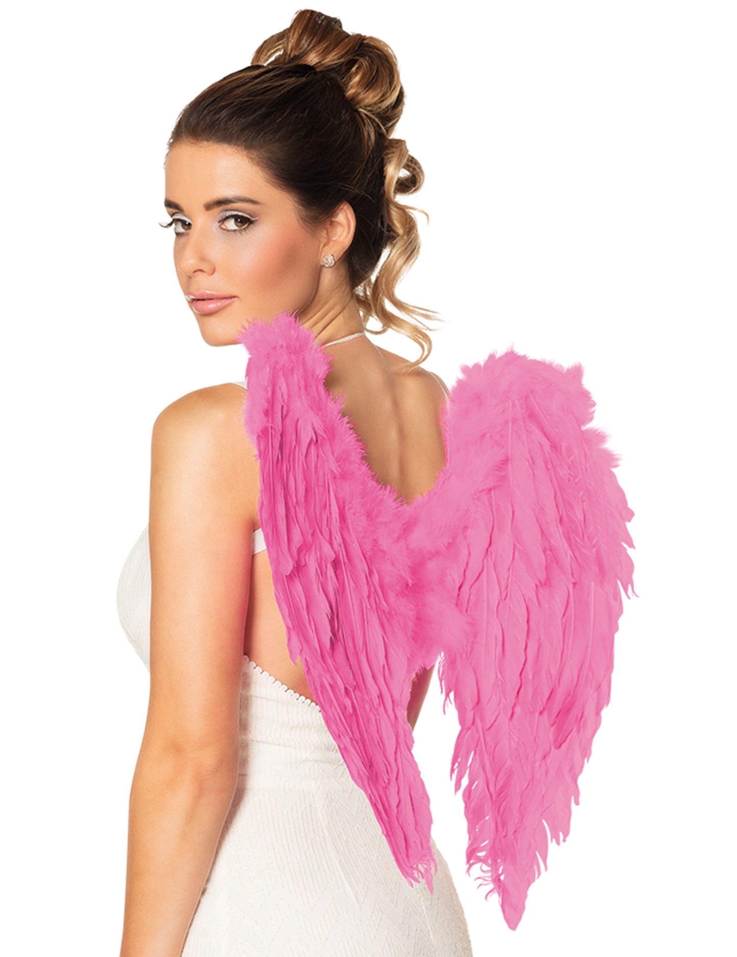 Růžová pírková křídla pro dospělé