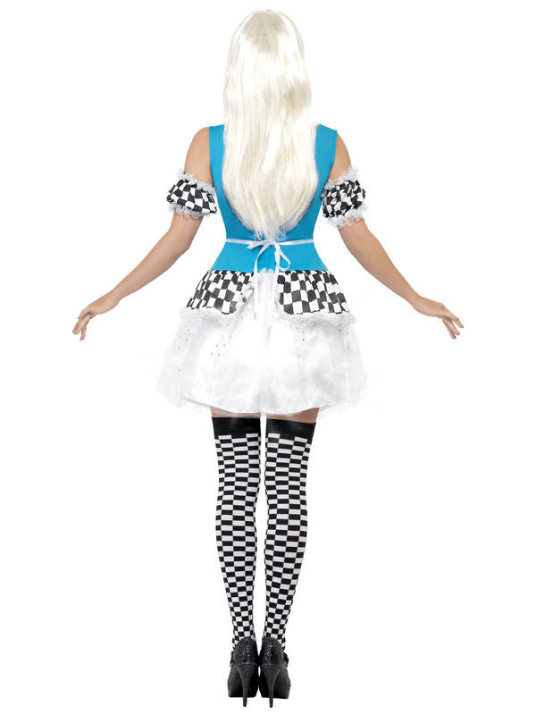 Kostým Alenka z pohádky pro ženy Svítící světle modro-bílo-černý