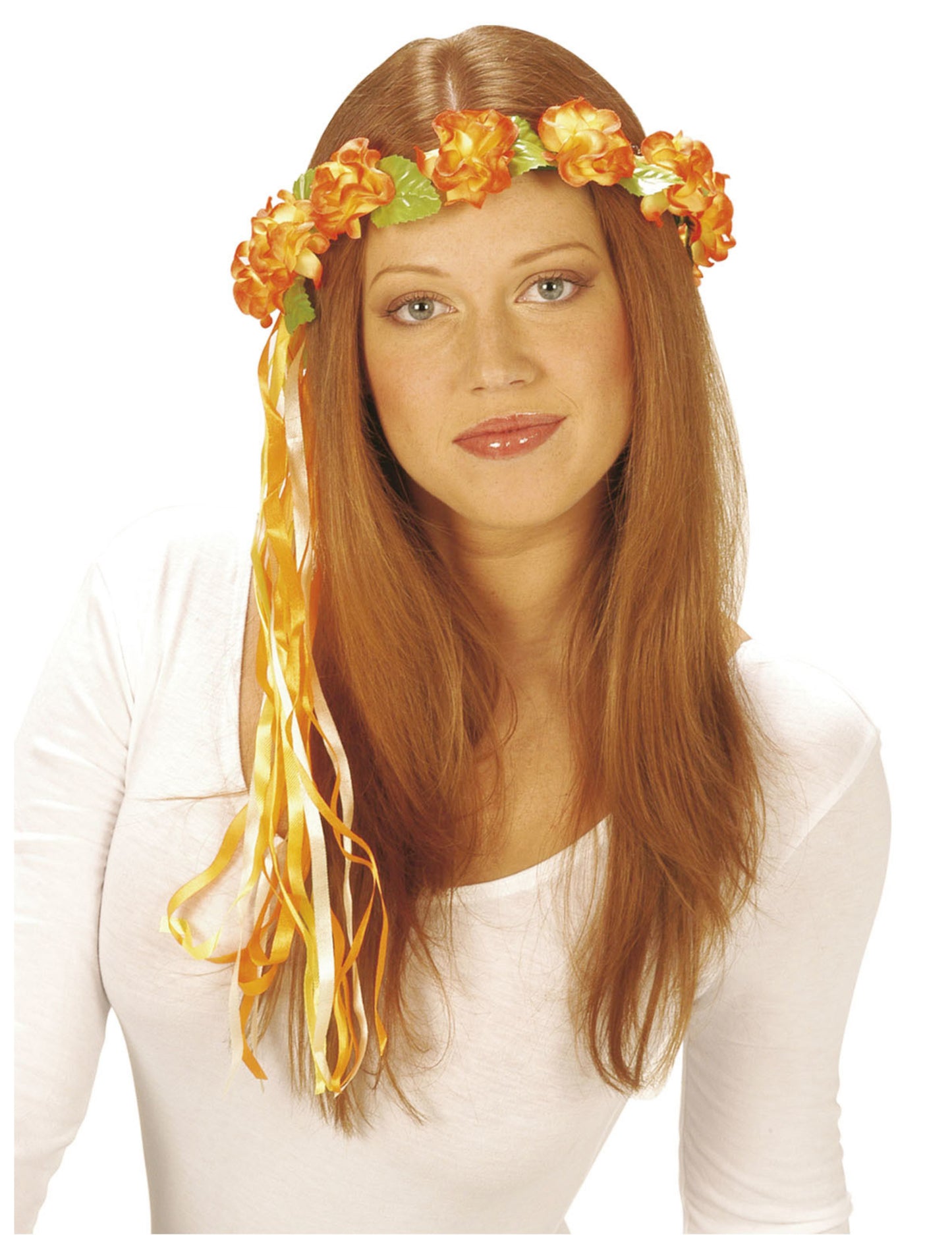 Vícebarevný květinový kroužek do vlasů pro hippie vílu elfku