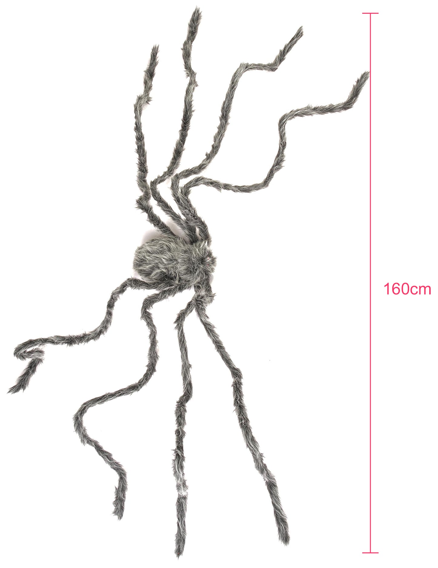 Obří šedý chlupatý pavouk Halloween 160 cm