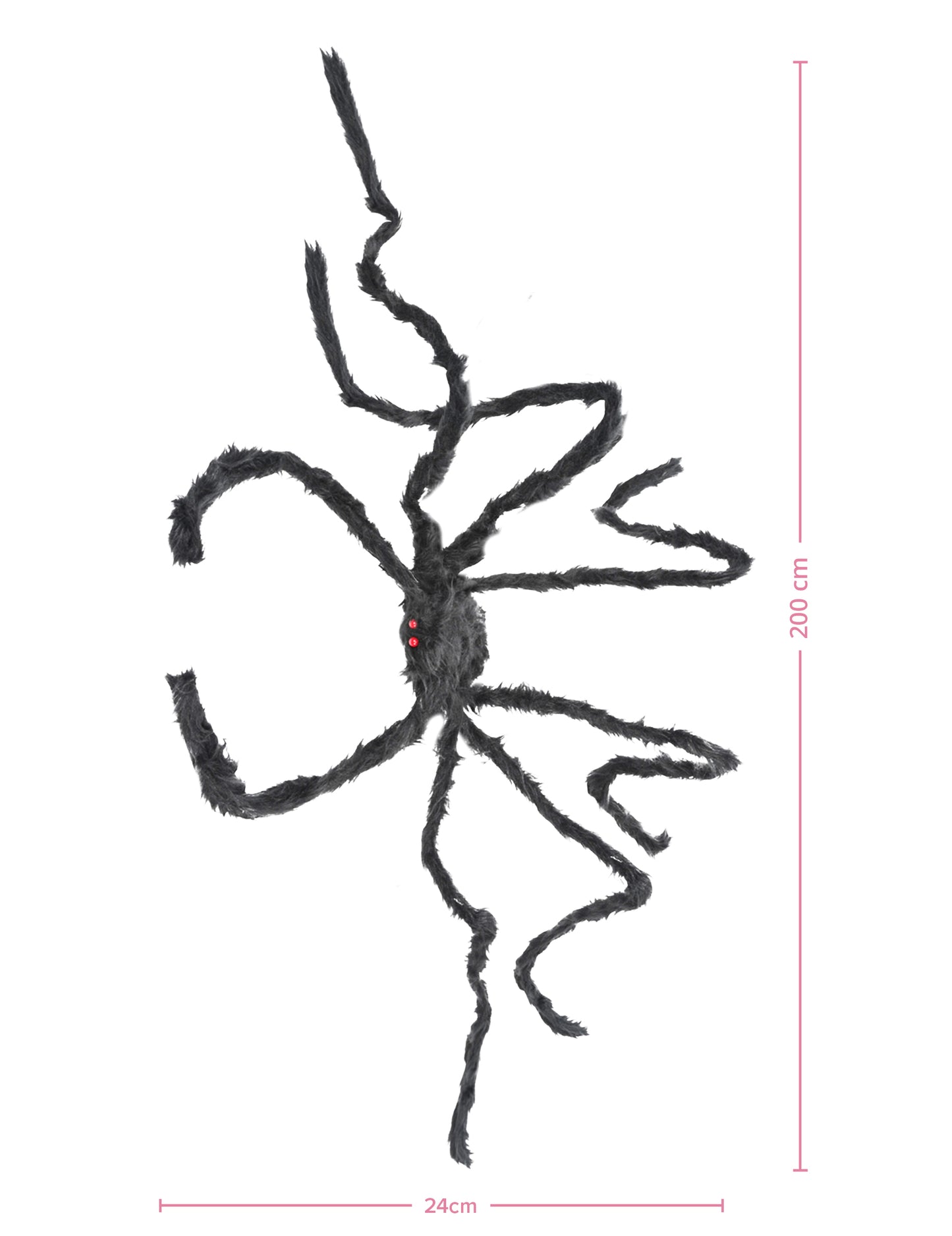 Obří černý chlupatý pavouk 2m x 24 cm