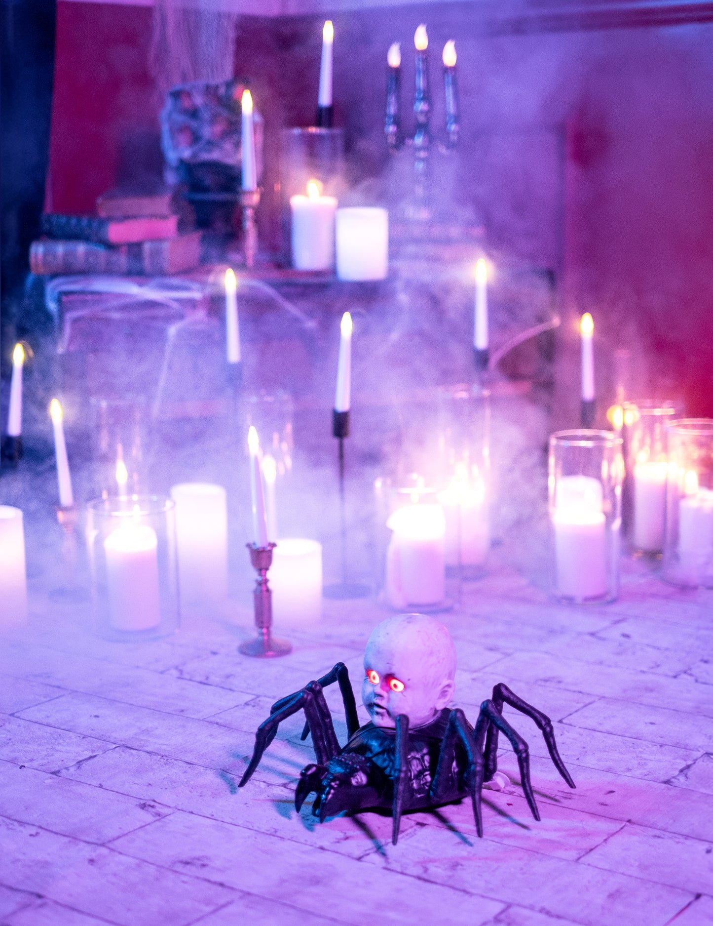 Velký pavouk s animovanou a světelnou lezoucí panenkou 19 x 33 cm