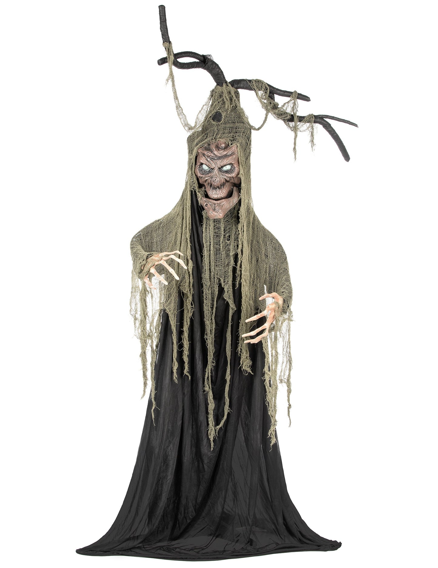 2m halloweenský strašidelný strom se světly a zvuky