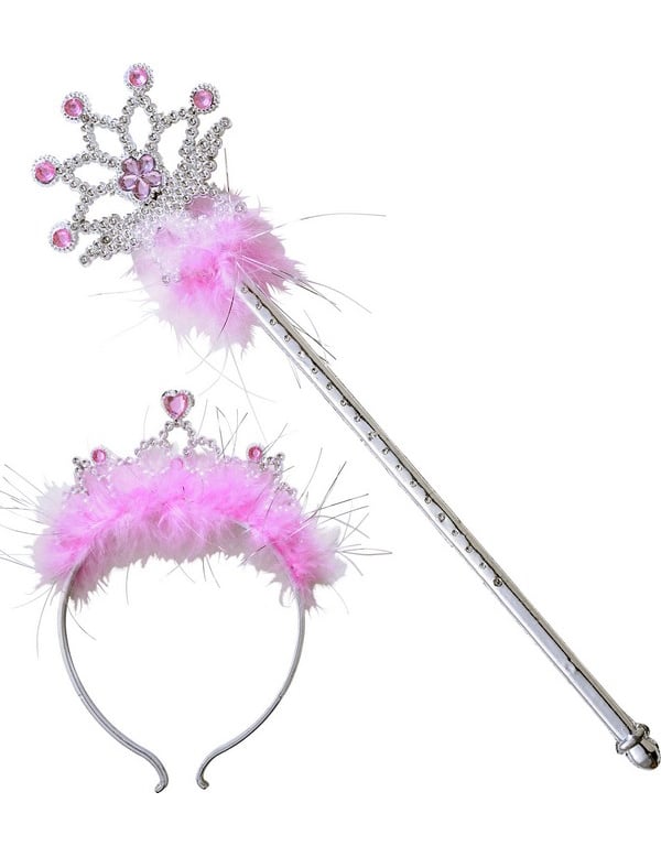 Růžová princeznovská hůlka a diadém