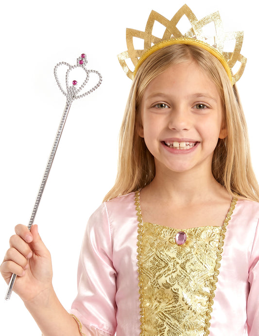 Stříbrná diamantová princeznovská hůlka pro dospělé a děti