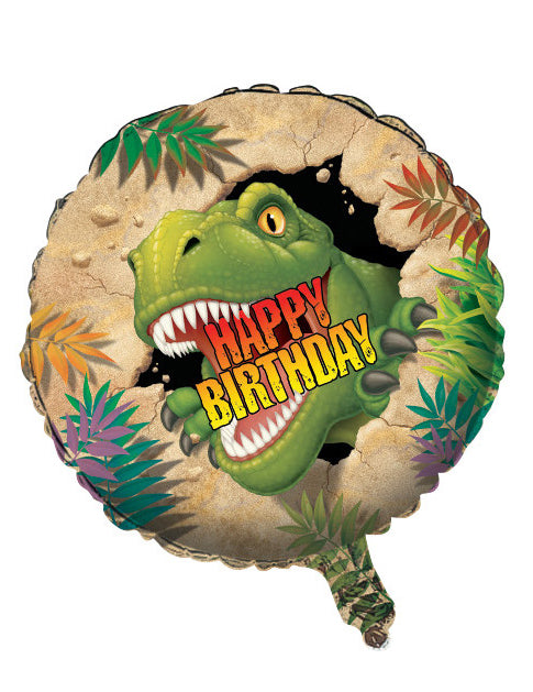 Fóliový balónek s dinosaurem a narozeninovým motivem 46 cm