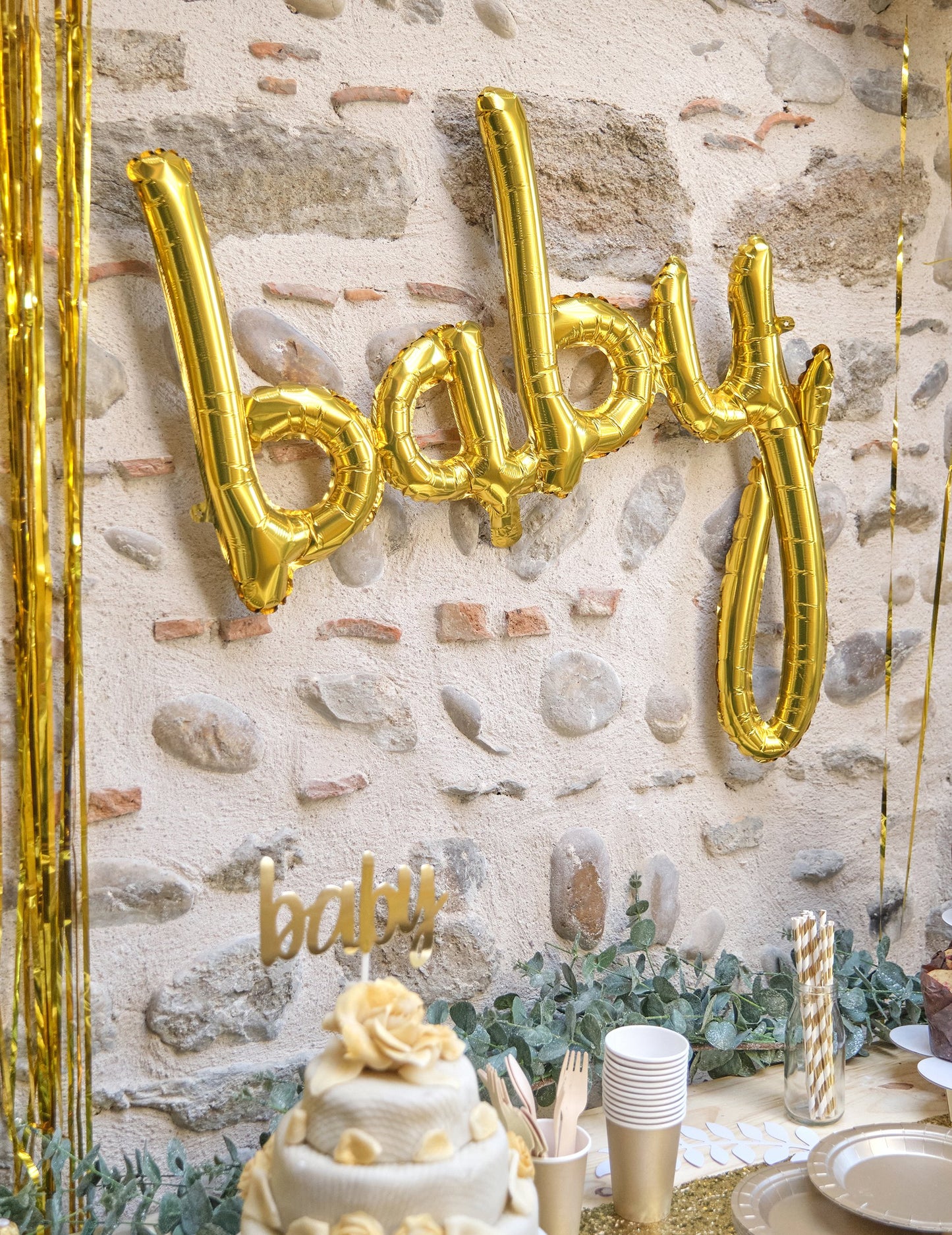 Zlatý fóliový balónek pro miminka 73 x 75 cm