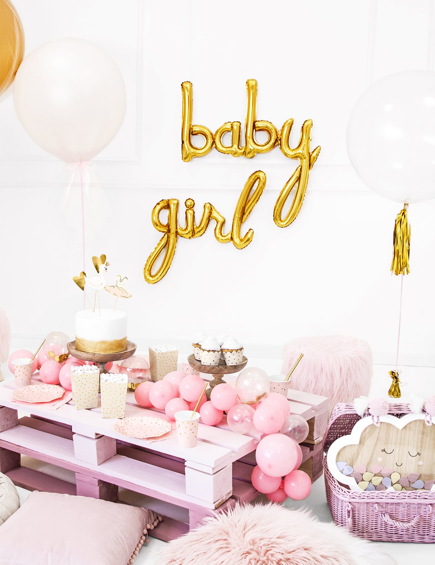 Zlatý fóliový balónek pro miminka 73 x 75 cm