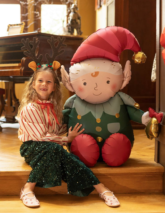 Fóliový balónek Elf zeleno-červený 89 x 92 cm