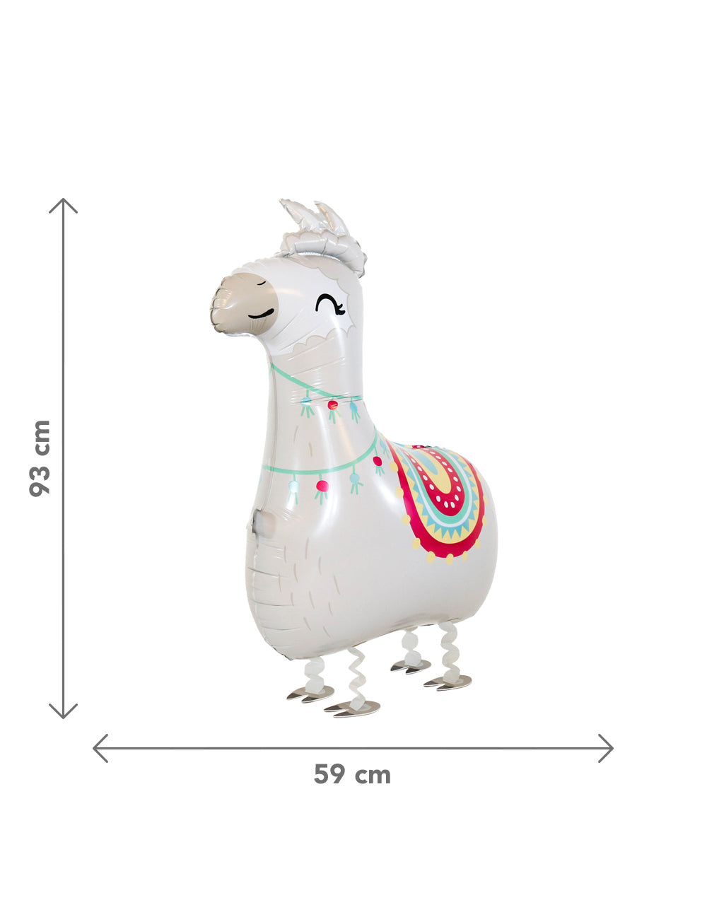 Obří hliníkový balón Chodící lama 59 x 93 cm