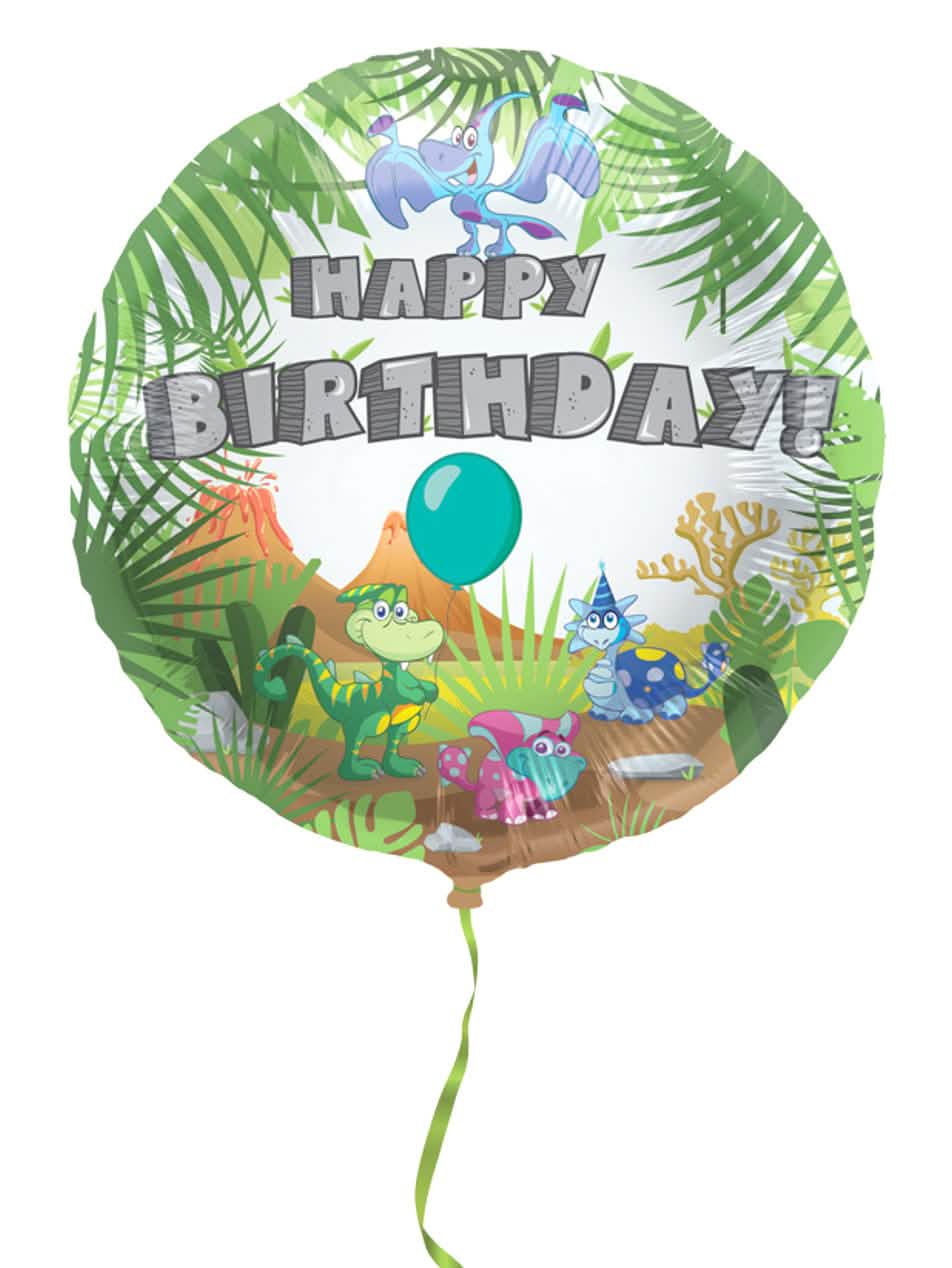 Hliníkový balónek happy birthday dinosaurus pro dítě vícebarevné tropická dekorace