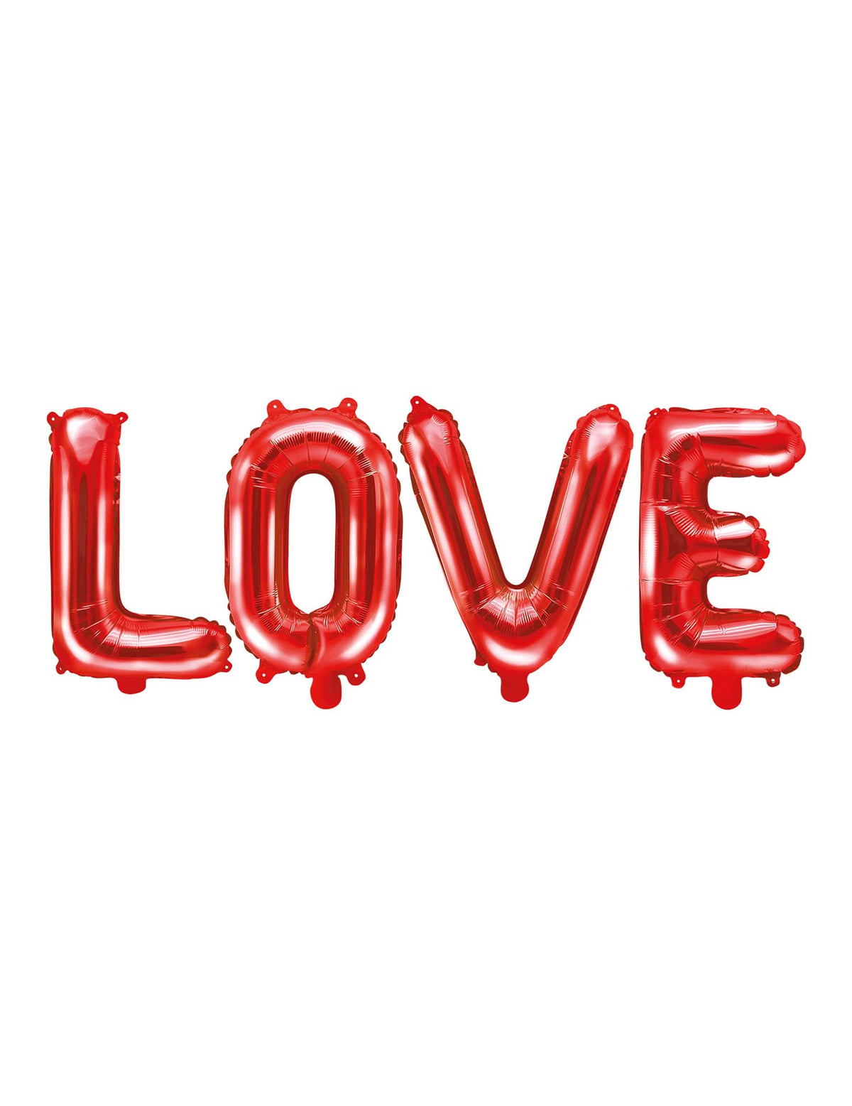 Hliníkový balónek písmena LOVE pro svatbu červená