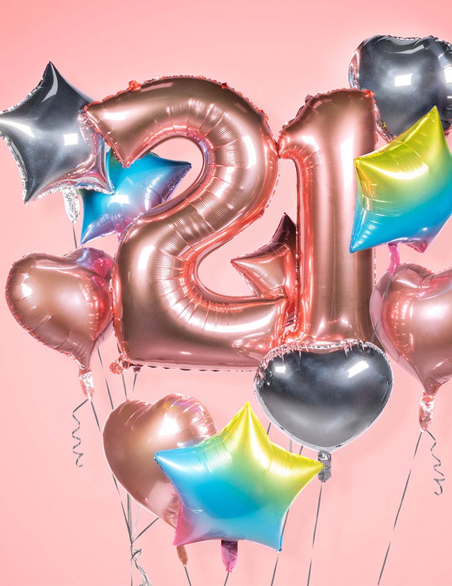 Vícebarevný fóliový balónek s hvězdou 45 cm