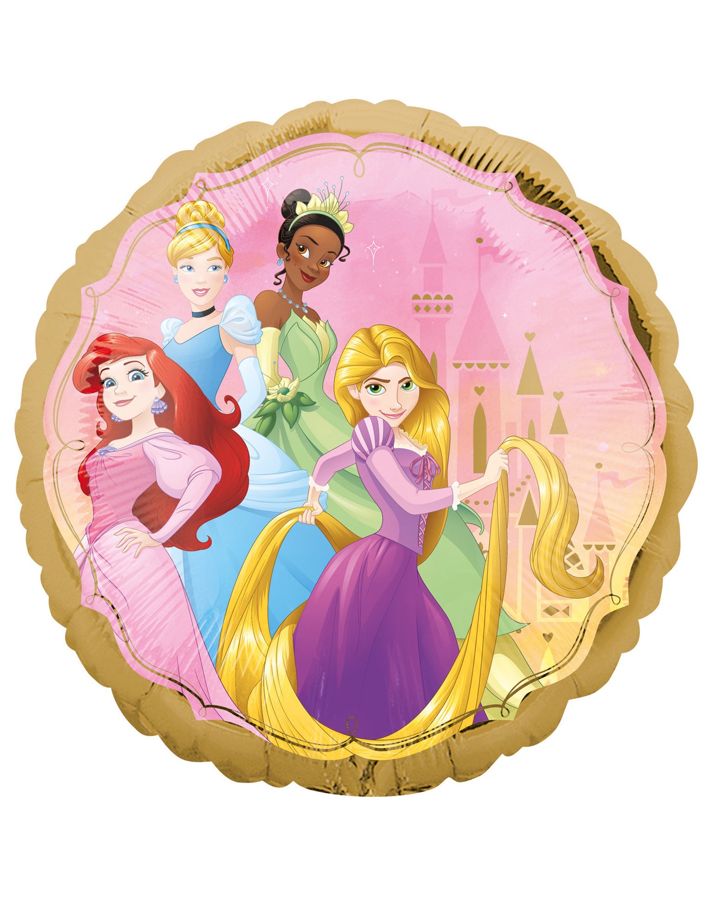 Autre face du ballon aluminium recto verso Princesses Disney pour enfant