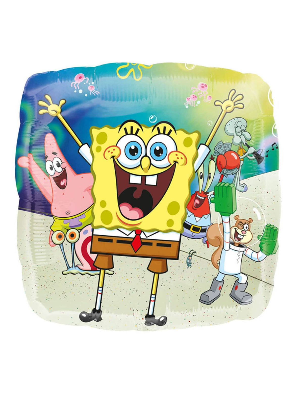 Hliníkový balónek SpongeBob pro dítě vícebarevné čtvercový