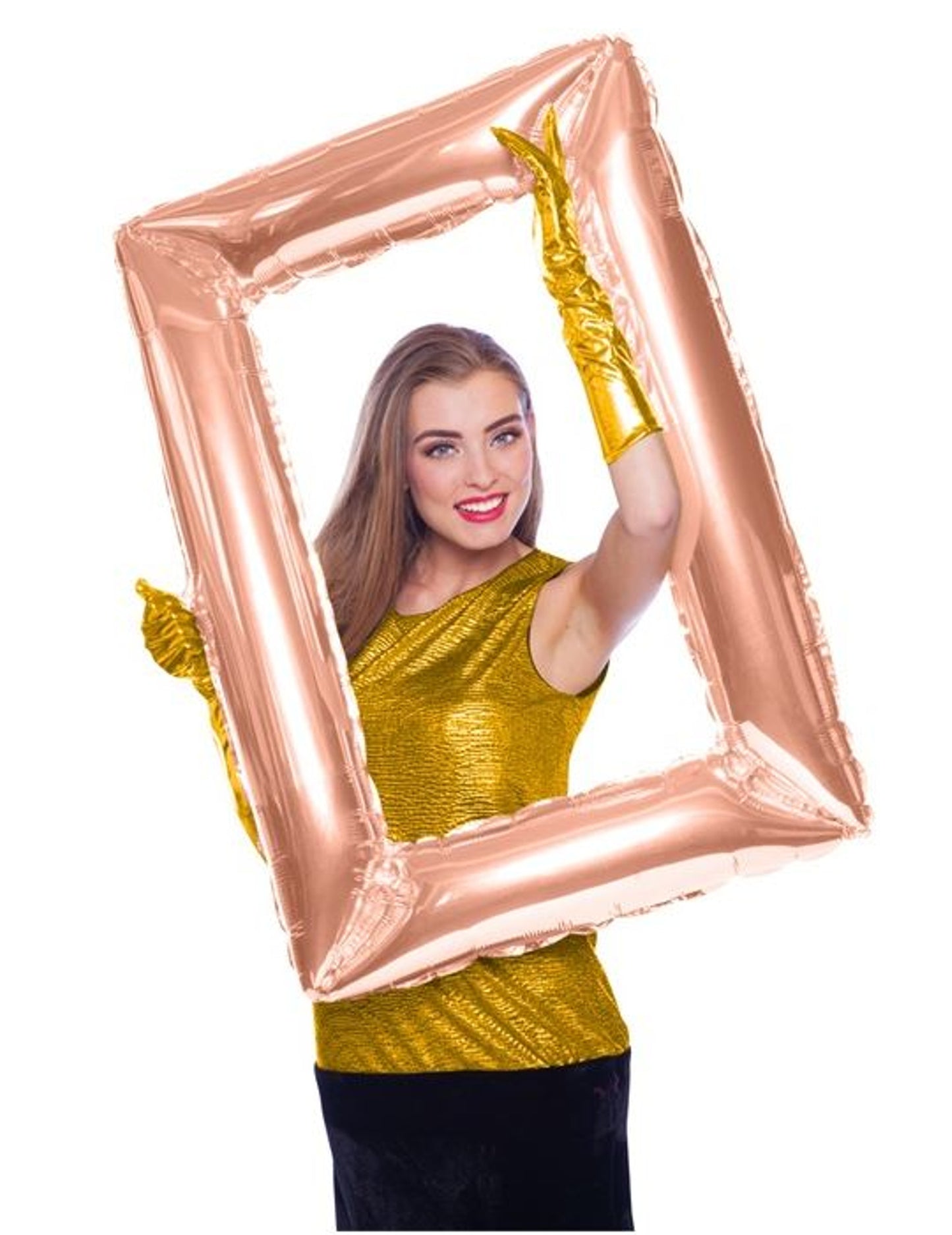 Ballon en aluminium cadre rectangulaire pour adulte rose gold