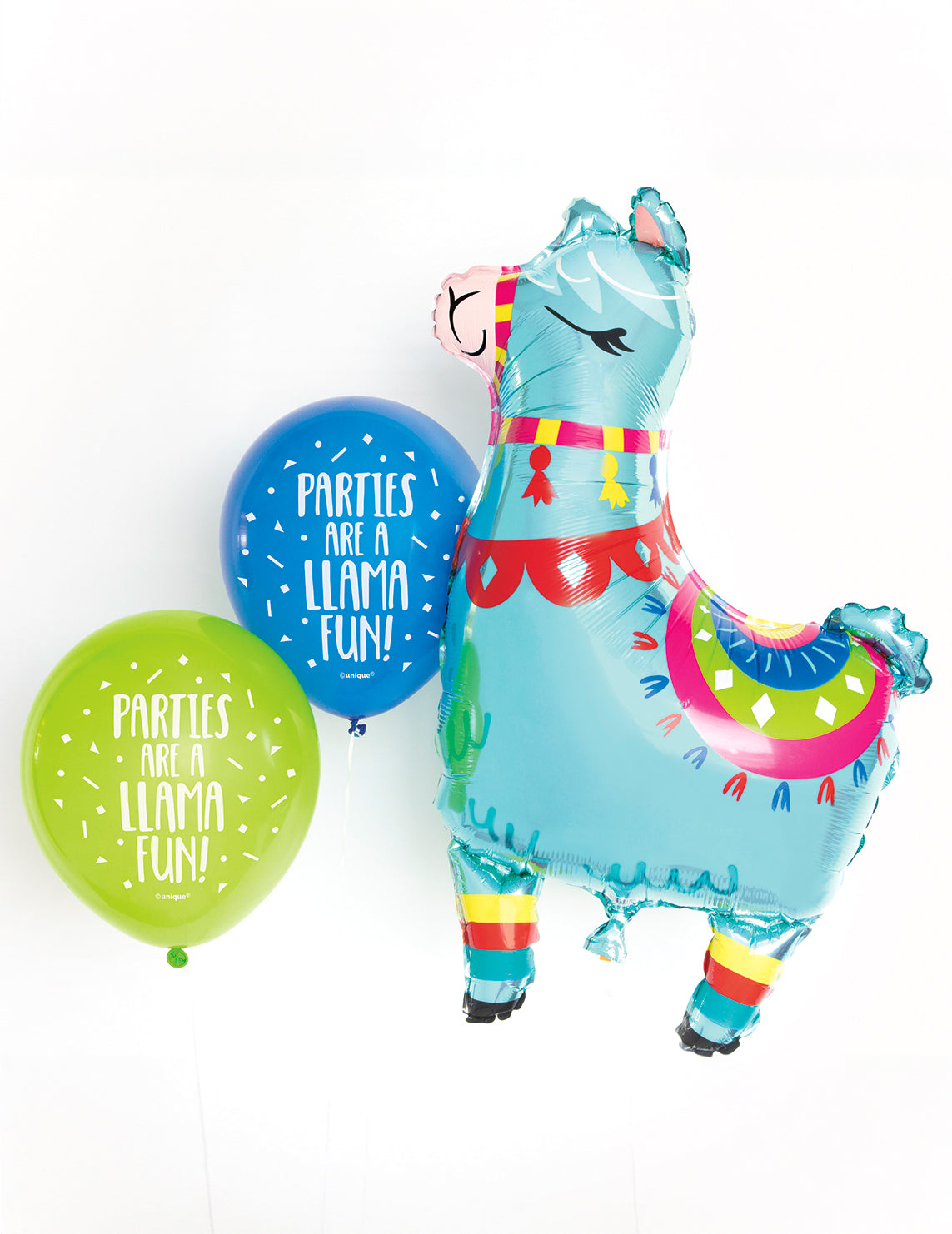 Obří fóliový balónek s modrým motivem lamy 90 cm