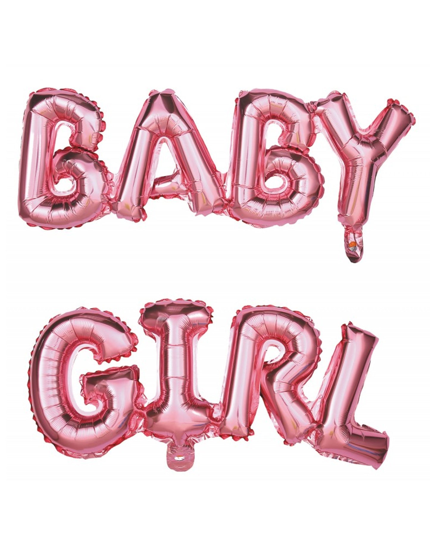 Ballons aluminium lettres Baby Girl pour baby shower rose