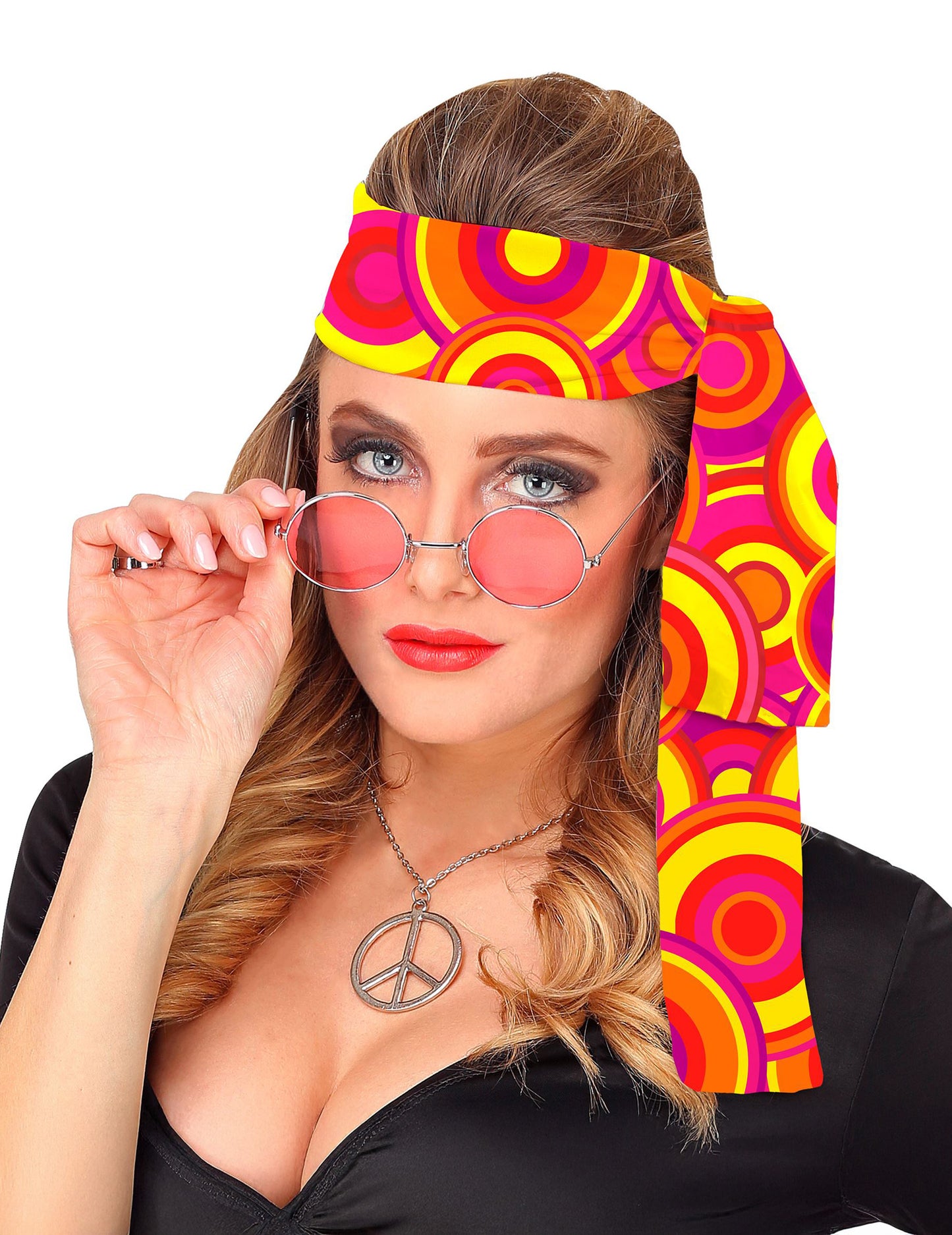 Čelenka pro dospělé s oranžovými bublinami ze 70. let