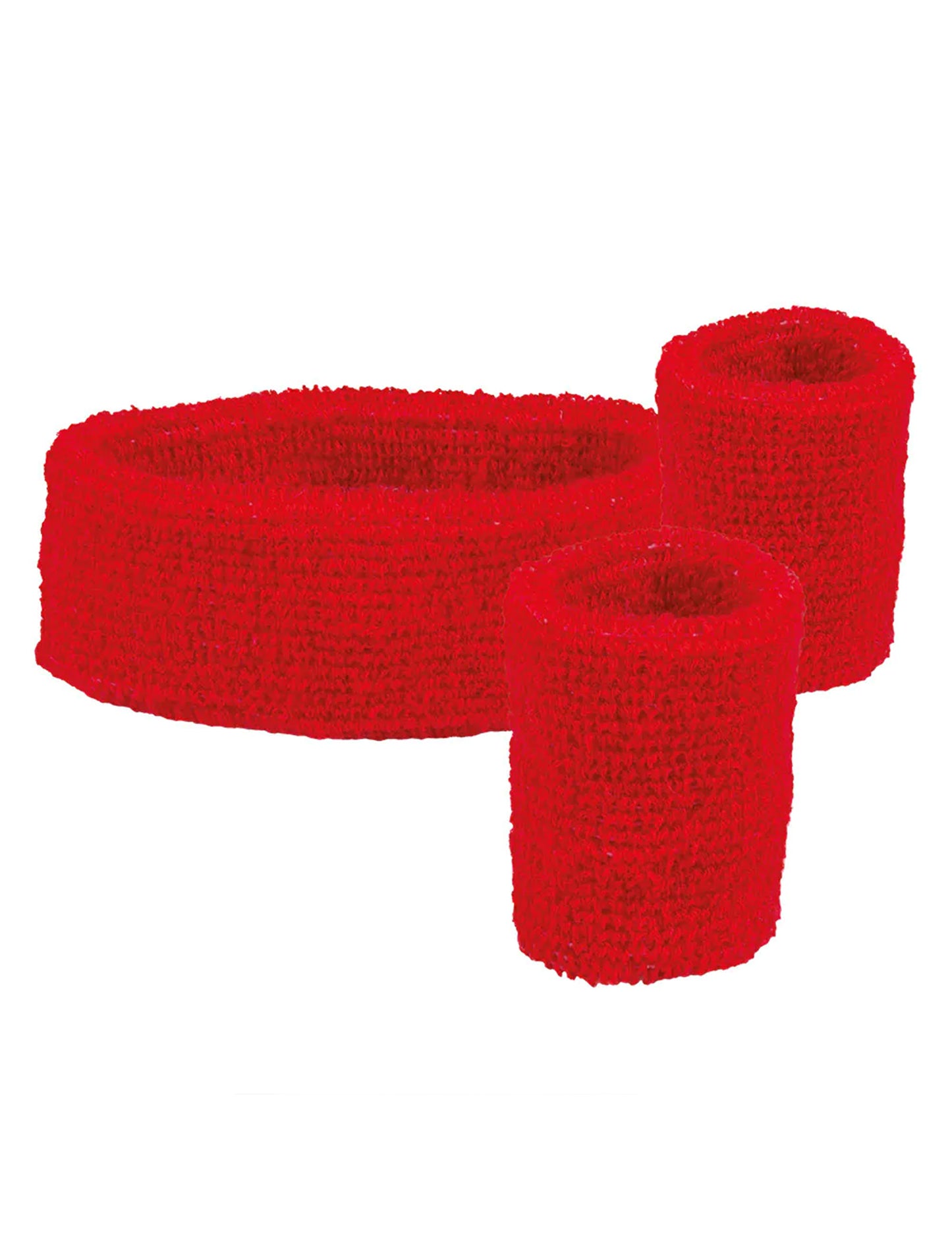 Červená čelenka a náramky pro dospělé z 80. let