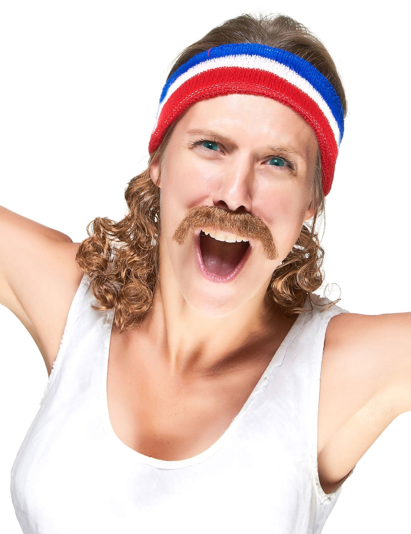 Čelenka pro dospělé v modré, bílé a červené barvě s motivem parmice