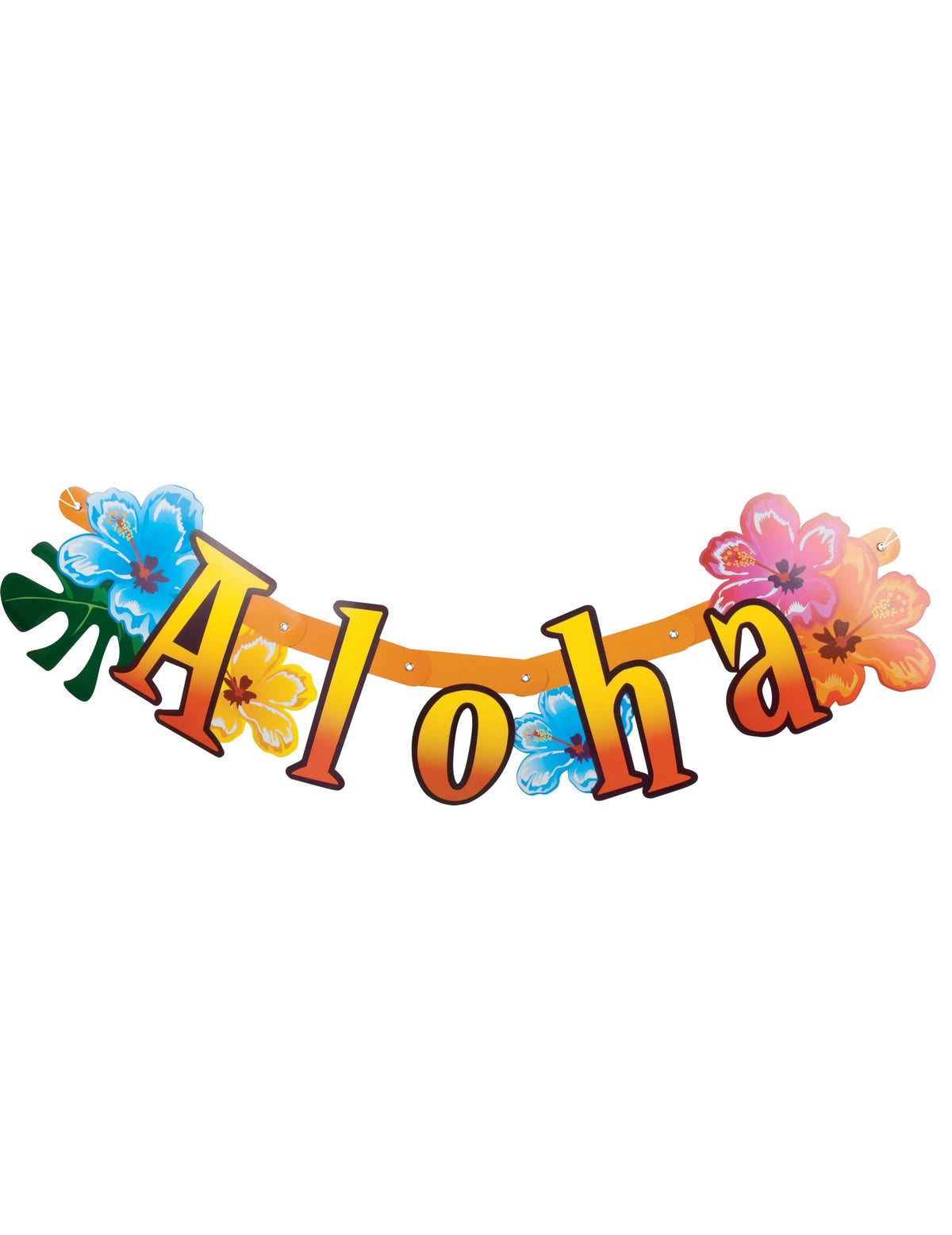 Kloubový banner Aloha havaj pro vícebarevné party dekorace s květy ibišku