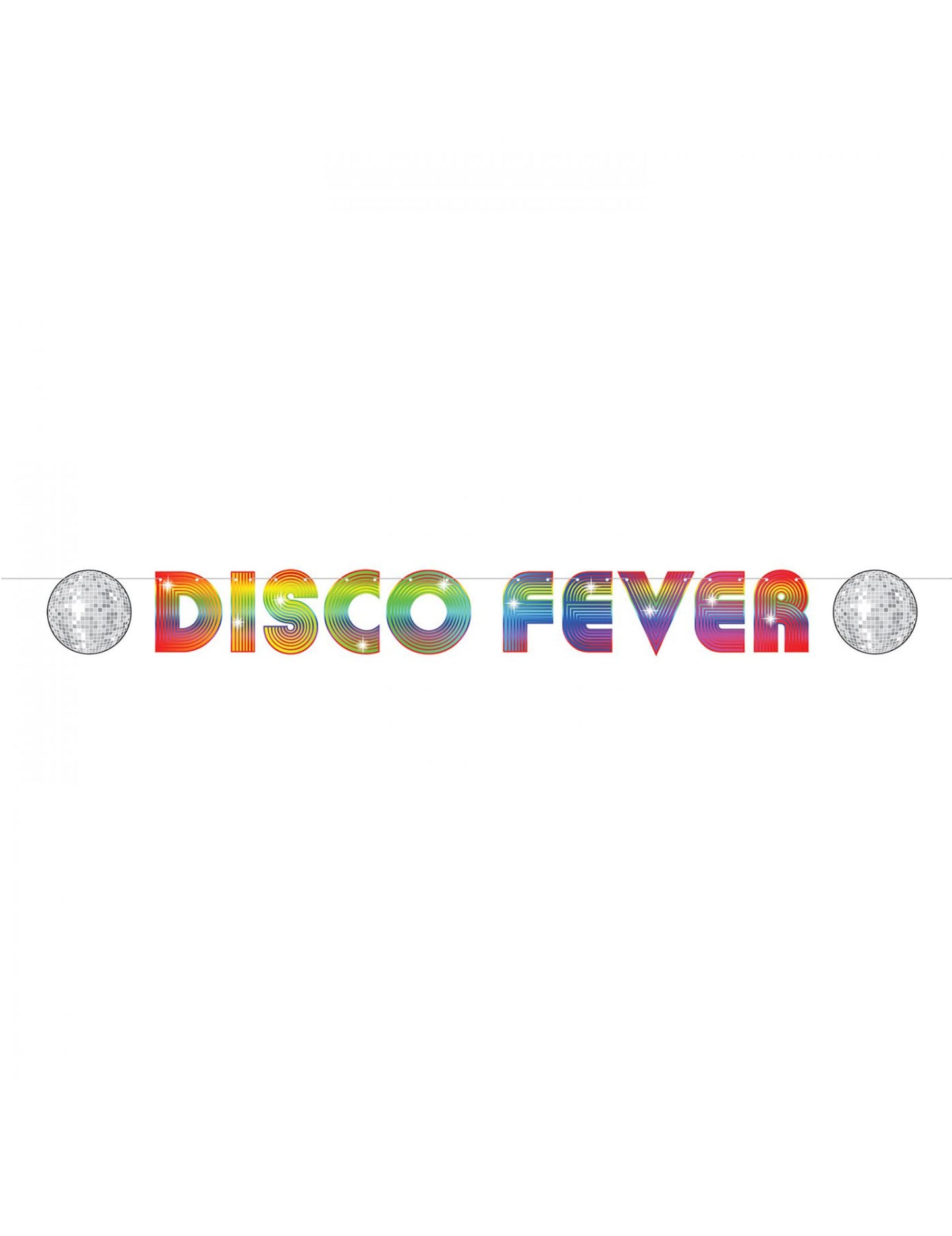 Bannière en carton Disco Fever multicolore avec boules à facettes