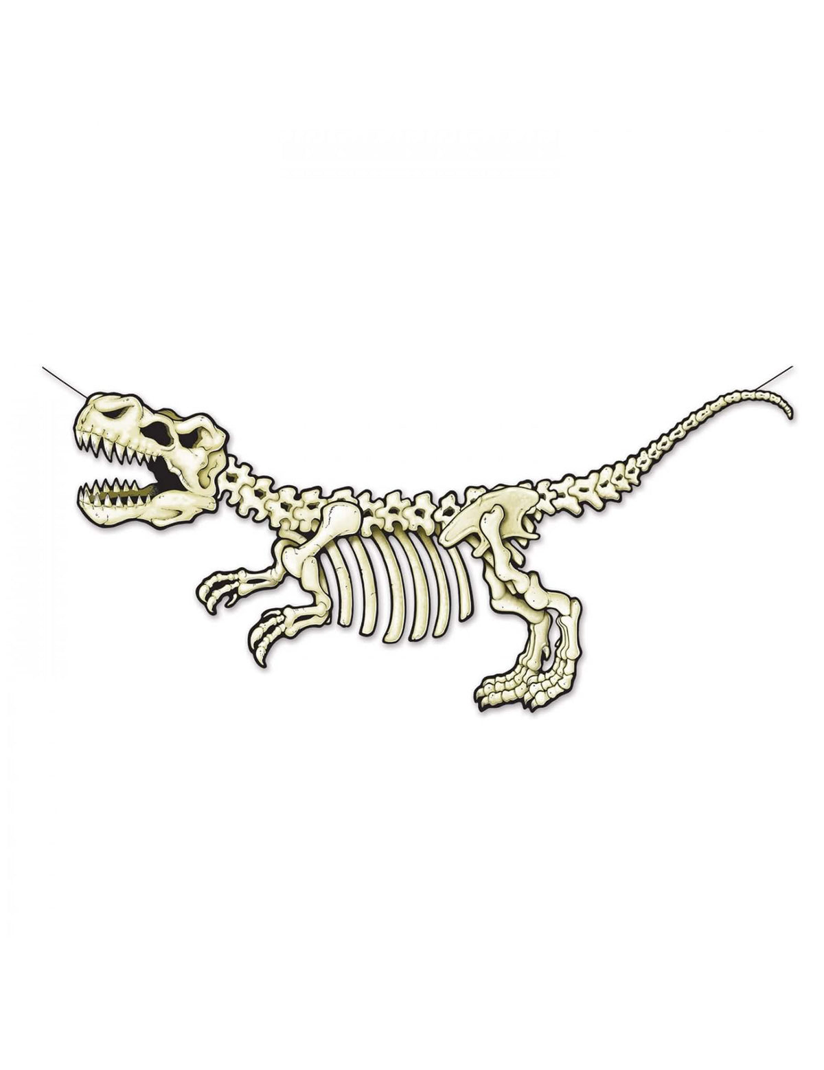Kartonový banner s kostrou dinosaura pro dekoraci béžová a bílá