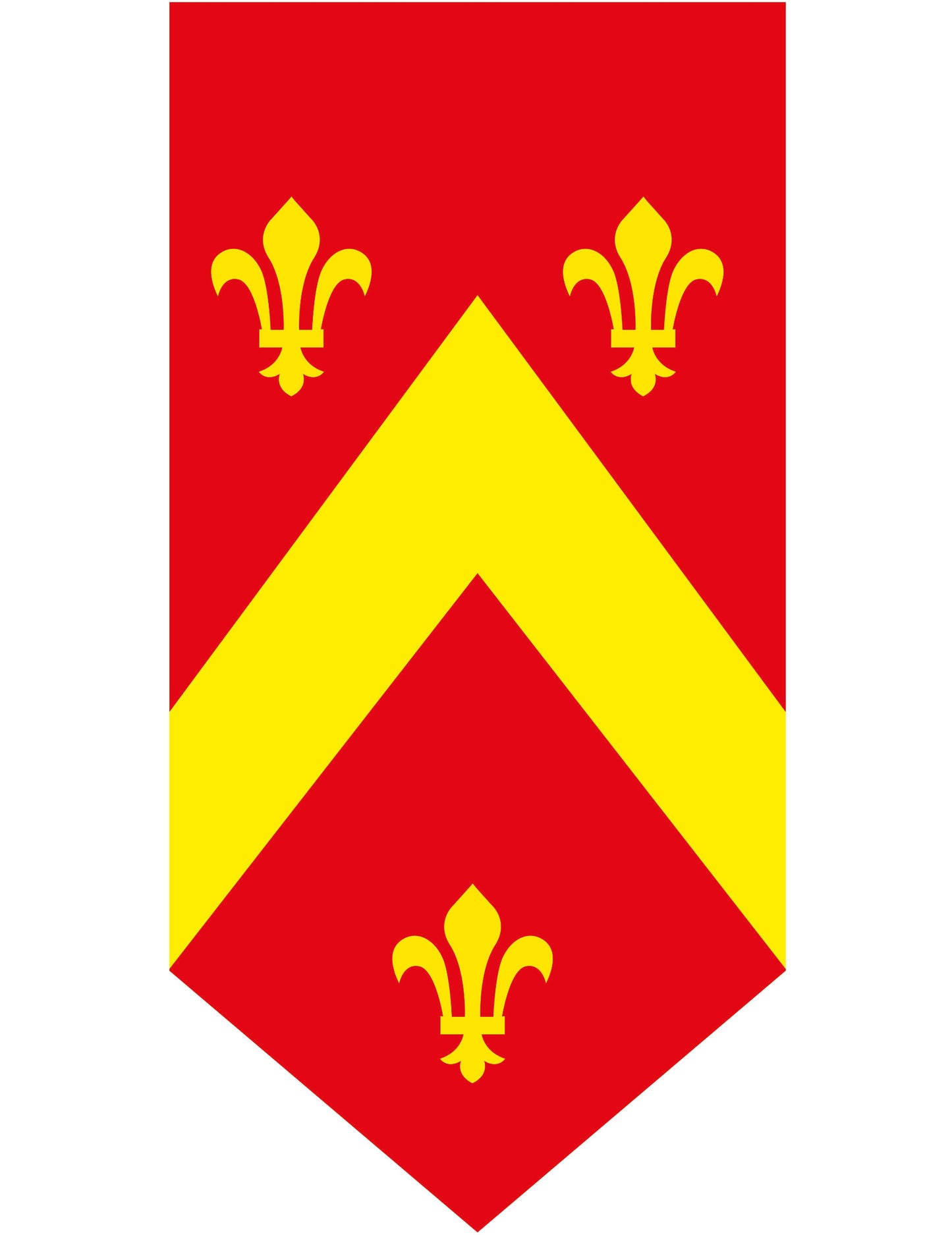 Červený středověký vertikální banner 25 x 50 cm z papíru