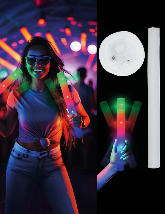 Détails et mise en situation du baton LED multicolore