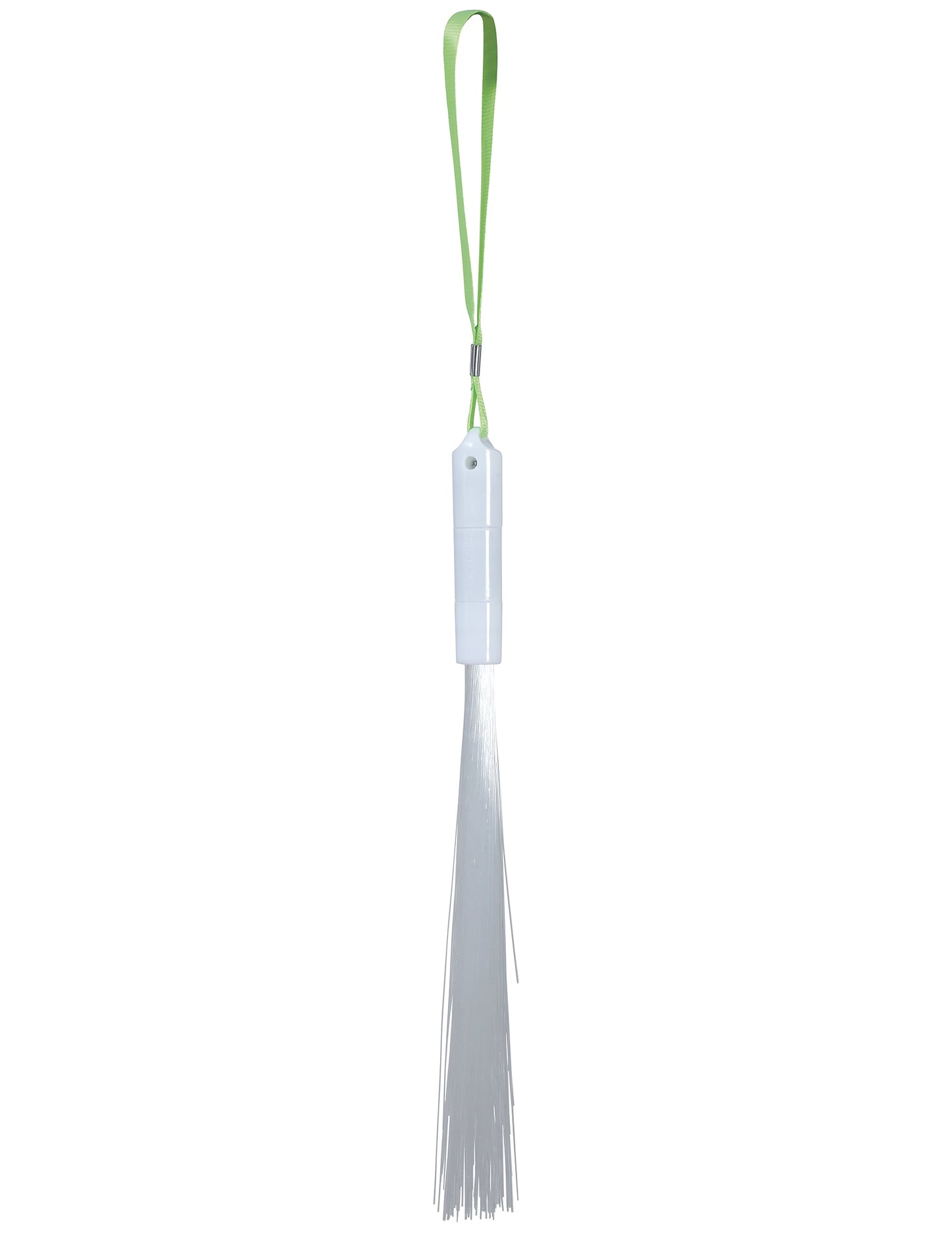 Vue avec dragonne verte du baton lumineux fibre optique pour la fête