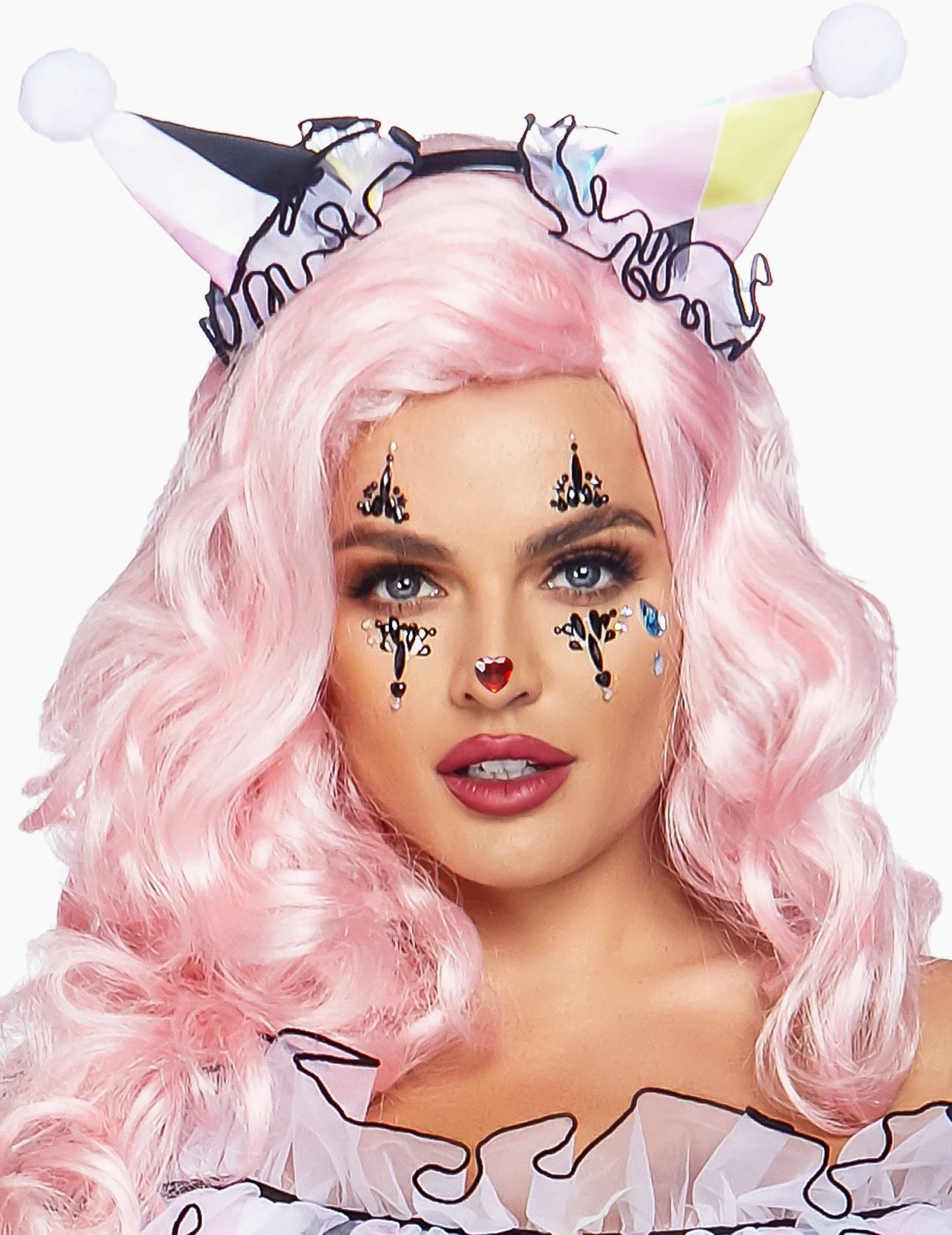 Samolepicí šperky na obličej Harlequin