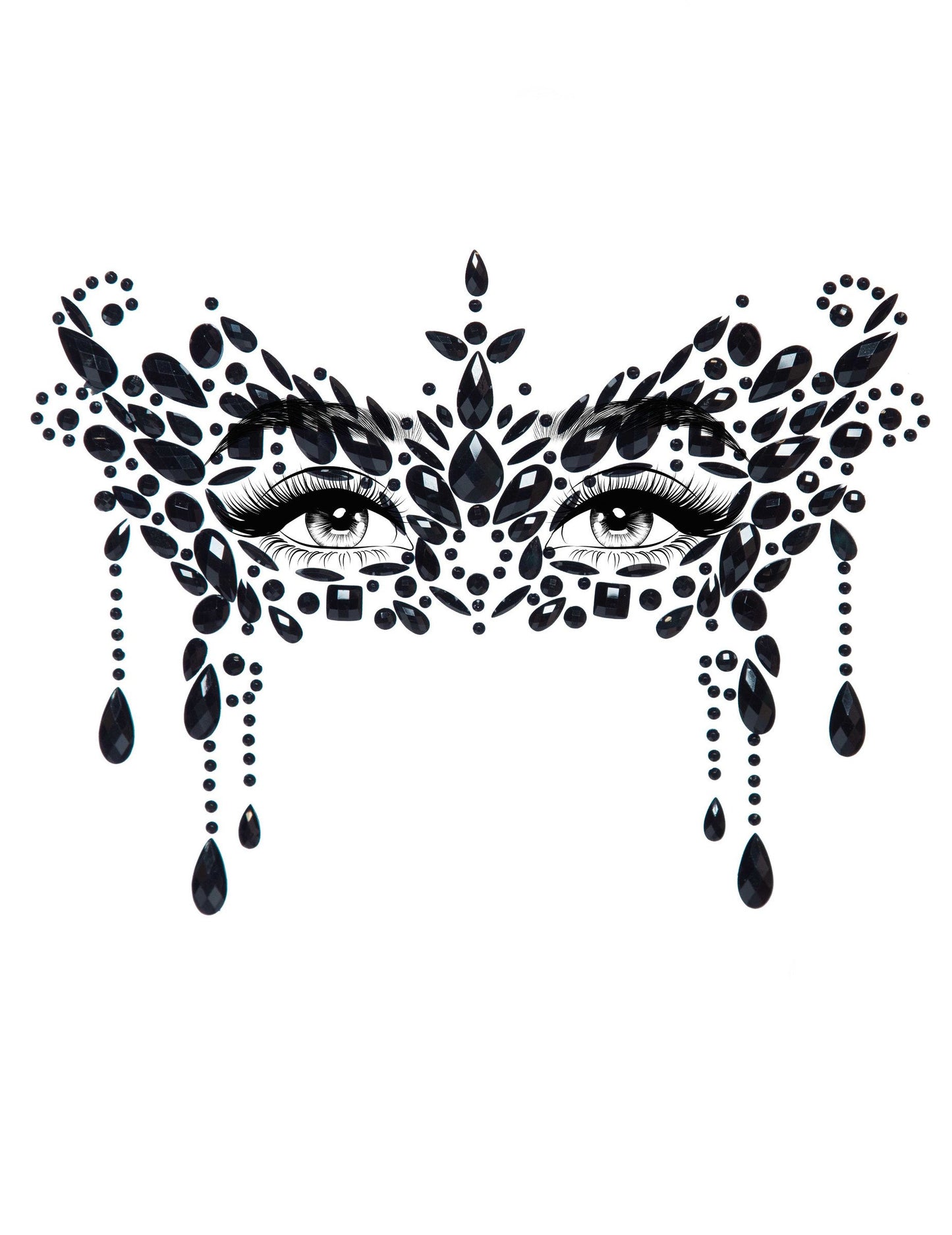 Samolepicí šperky na obličej Černý vlk