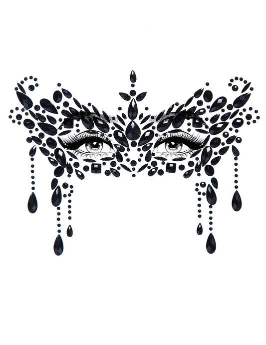 Détail du motif des bijoux pour visage adhésifs loup