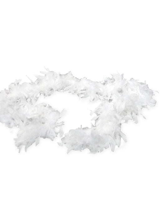 Vue d'ensemble posée à plat du boa en plumes blanc pour femme