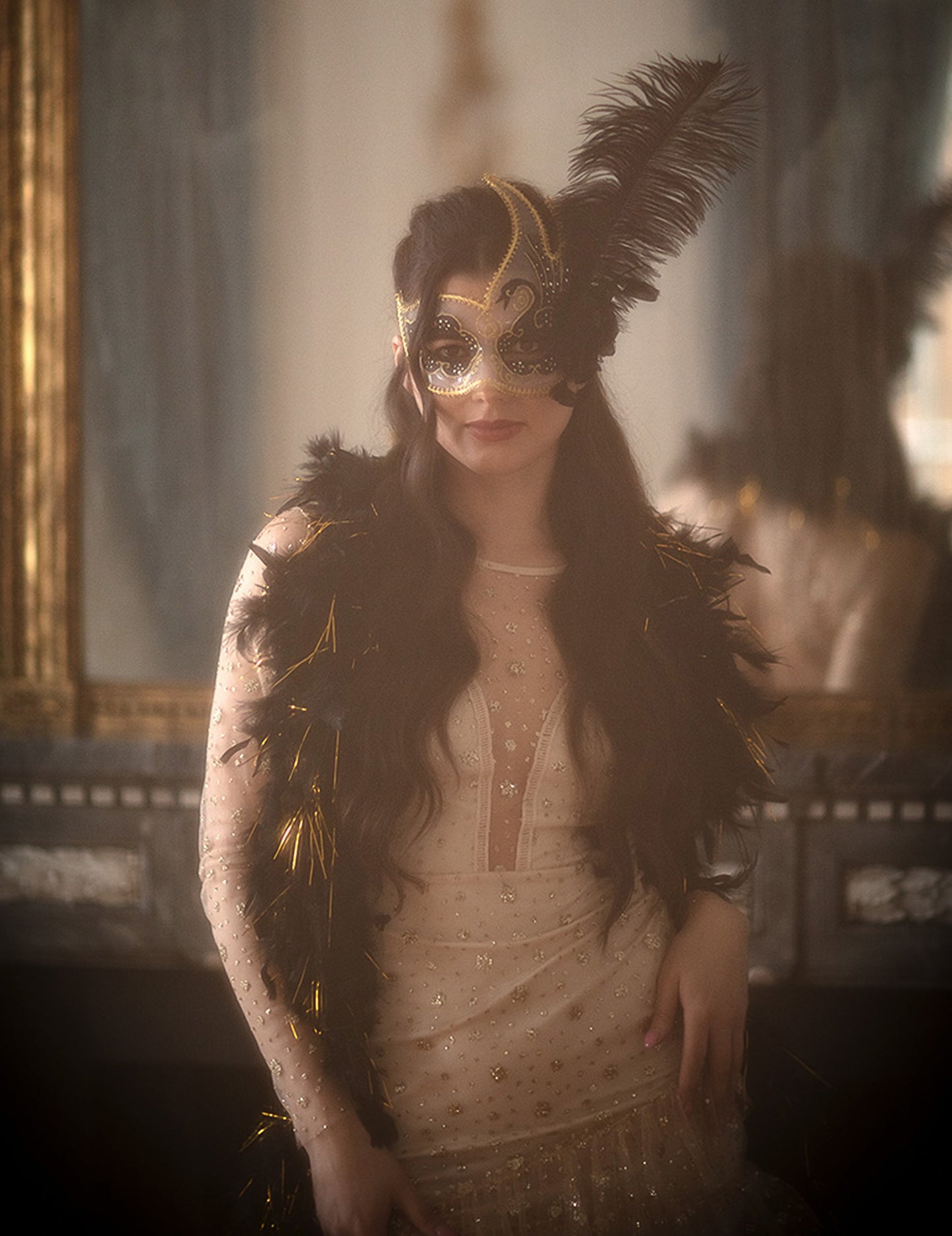 Černo-zlaté boa 50 g