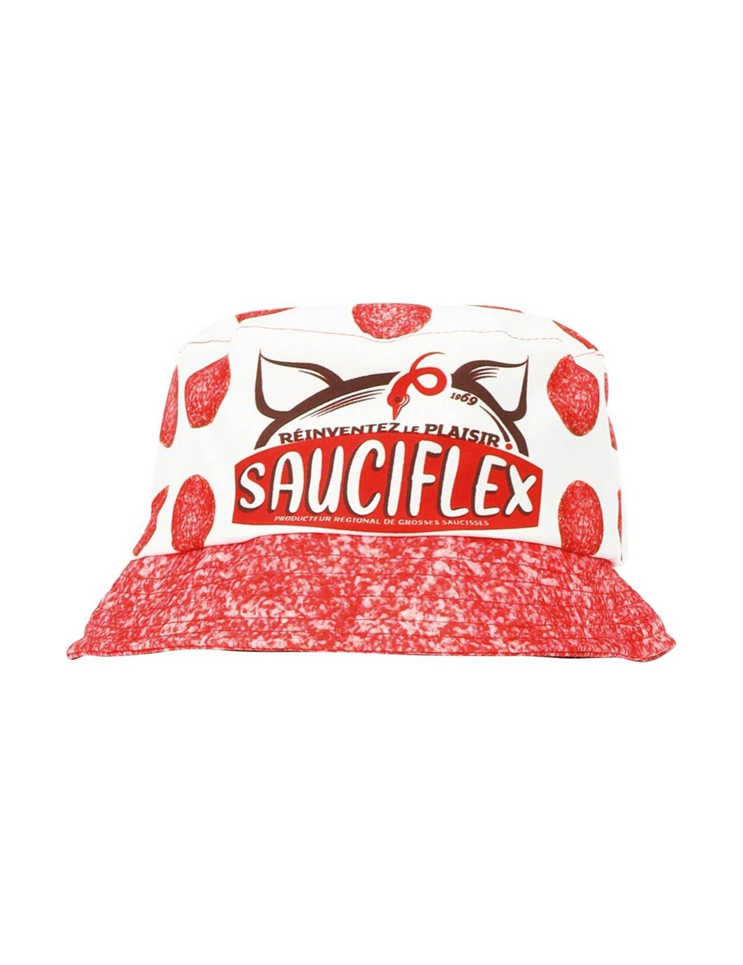 Bílý červený kbelík klobouk sauciflex apéro dospělý