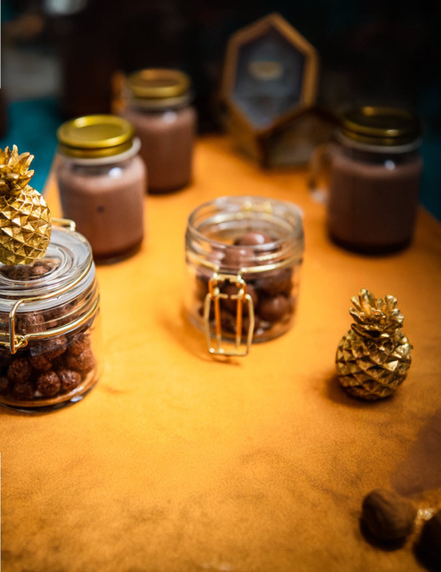 Zlatá zavařovací sklenice 6,5 x 7 cm 100 ml sklenice