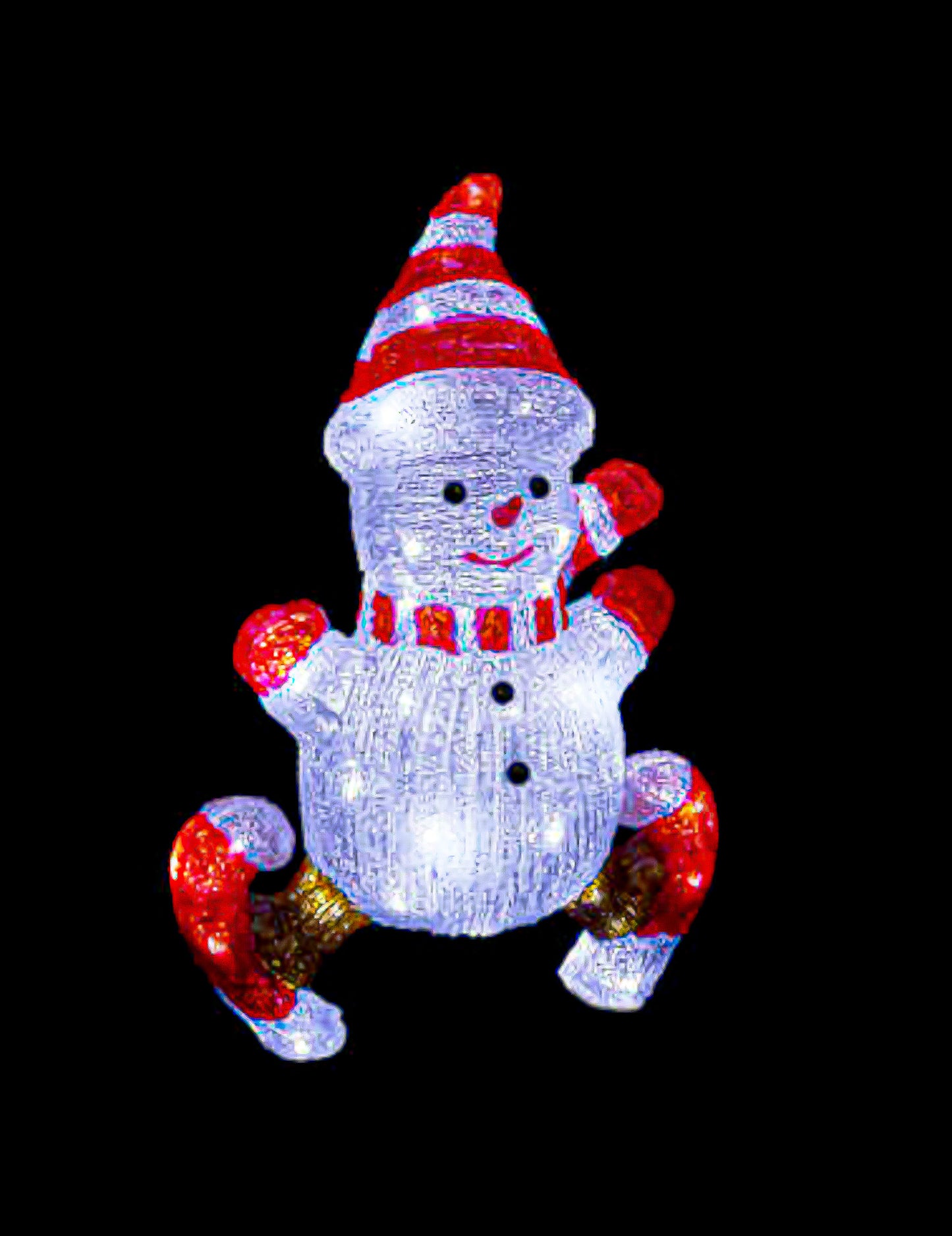 Svítící sněhulák na skate 50 cm vedl