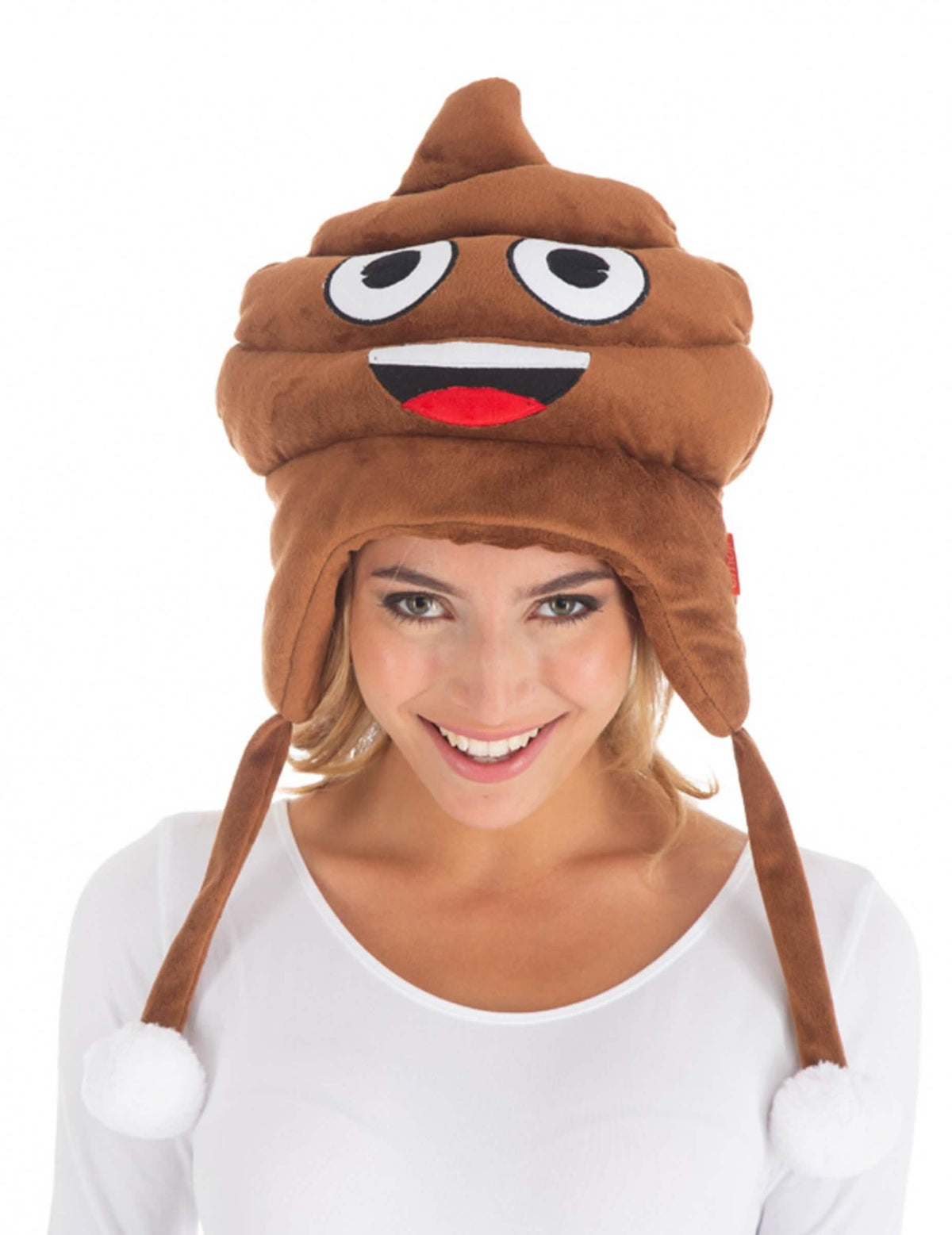 Pohled zepředu na čepici s emoji hovínkem™
