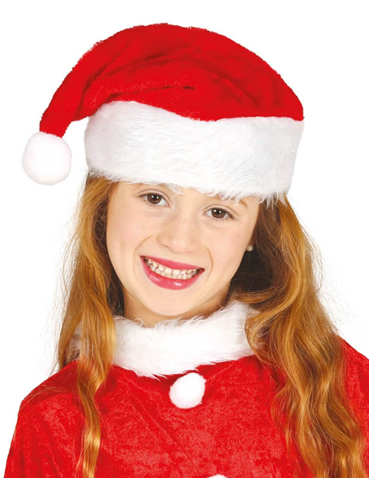 santa claus čepice pro dítě červená a bílá