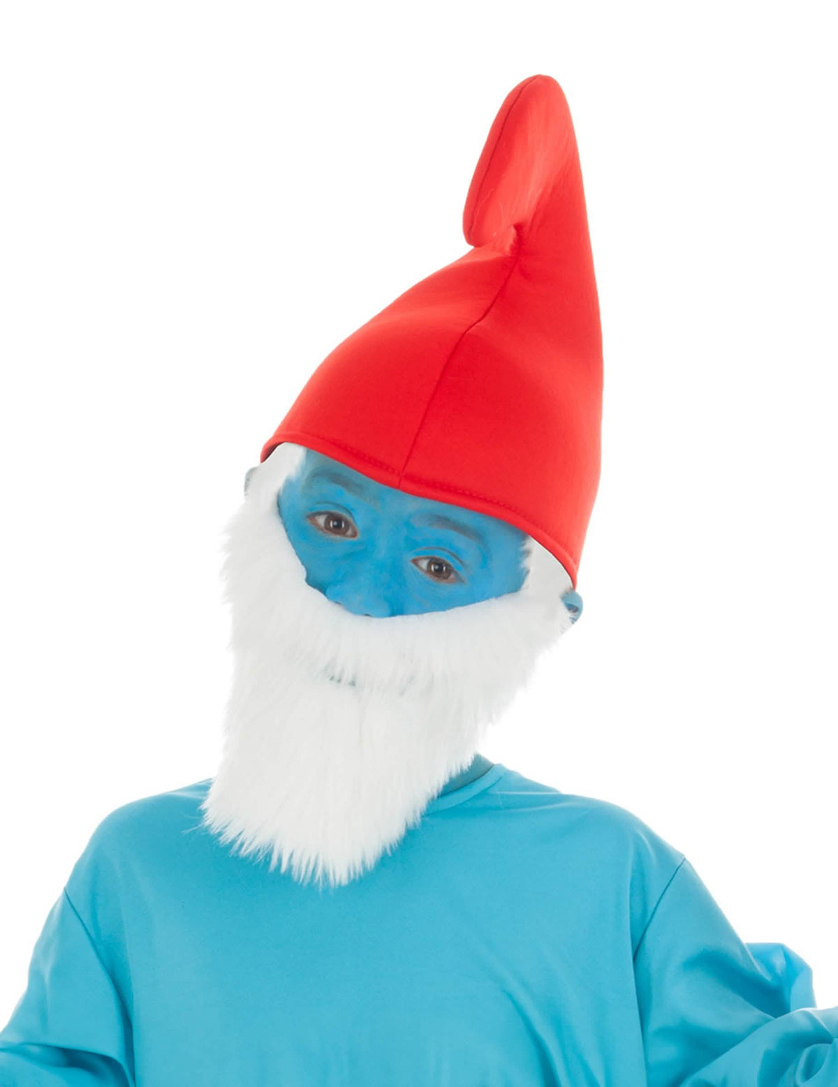 Čepice Velký Šmoulové pro dítě červená s bílým vousy